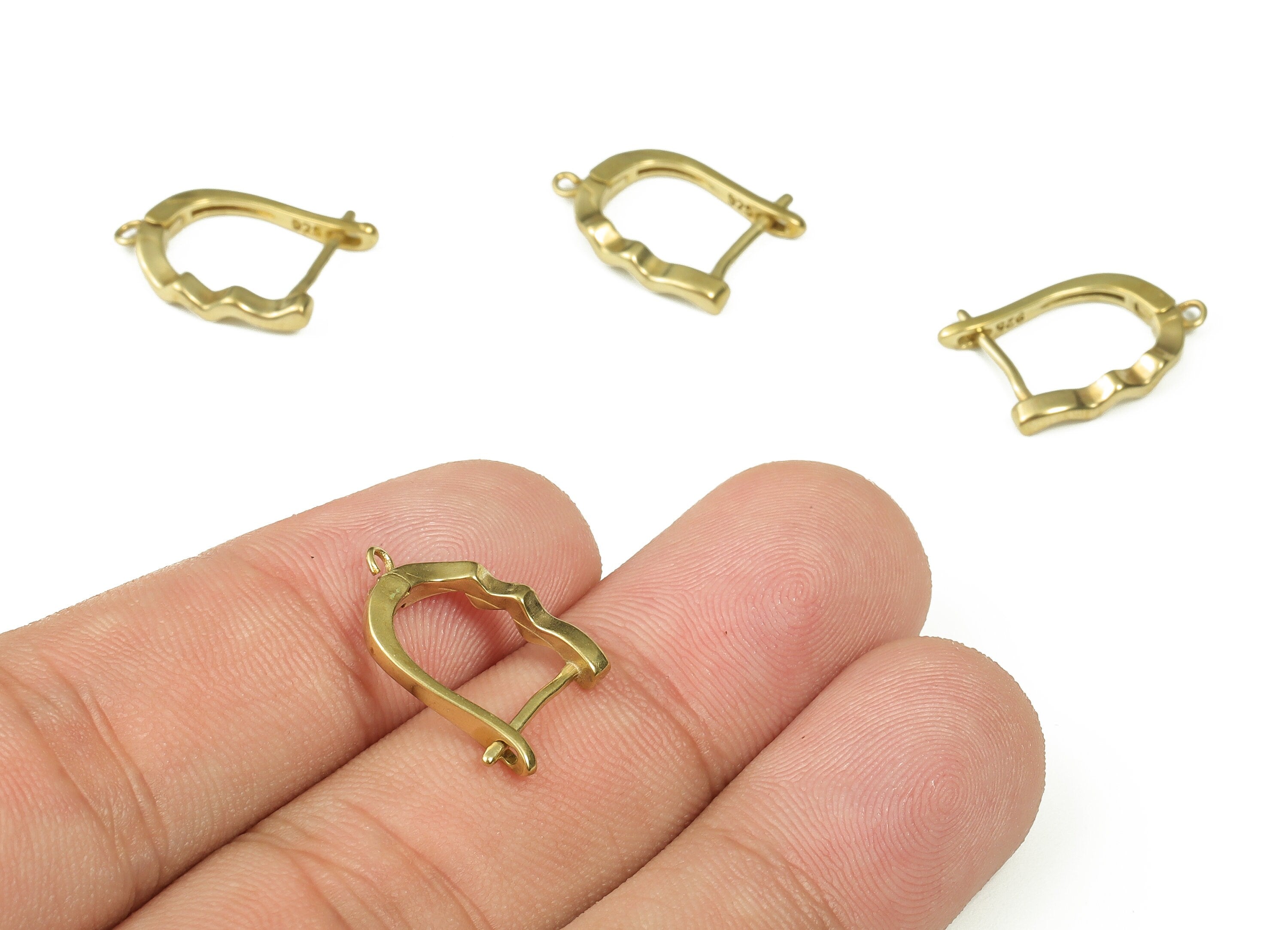 Raw Brass Stud Earring - Brass Earring Stud with Open Ring - Dainty Earrings - Jewelry Making Supplies - 17.21x12.79x2.11x0.85mm- PP4384 - DOMEDBAZAAR