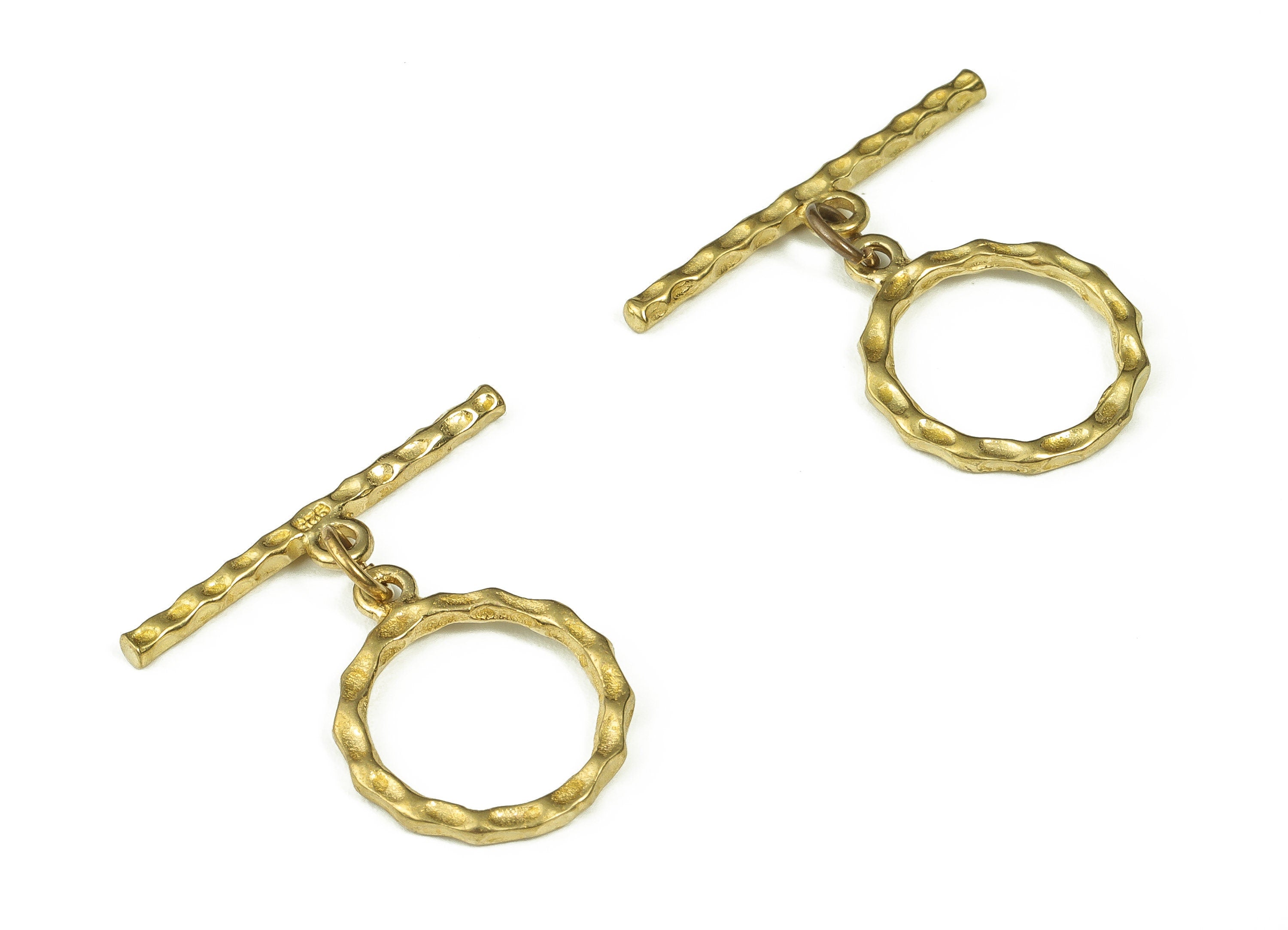 Brass Toggle Clasp - Brass Plated Toggle Clasp – Brass Plated Round Toggle Clasp – Jewelry Making Supplies - 24.39x22.97x1.88mm - PP4706 - DOMEDBAZAAR