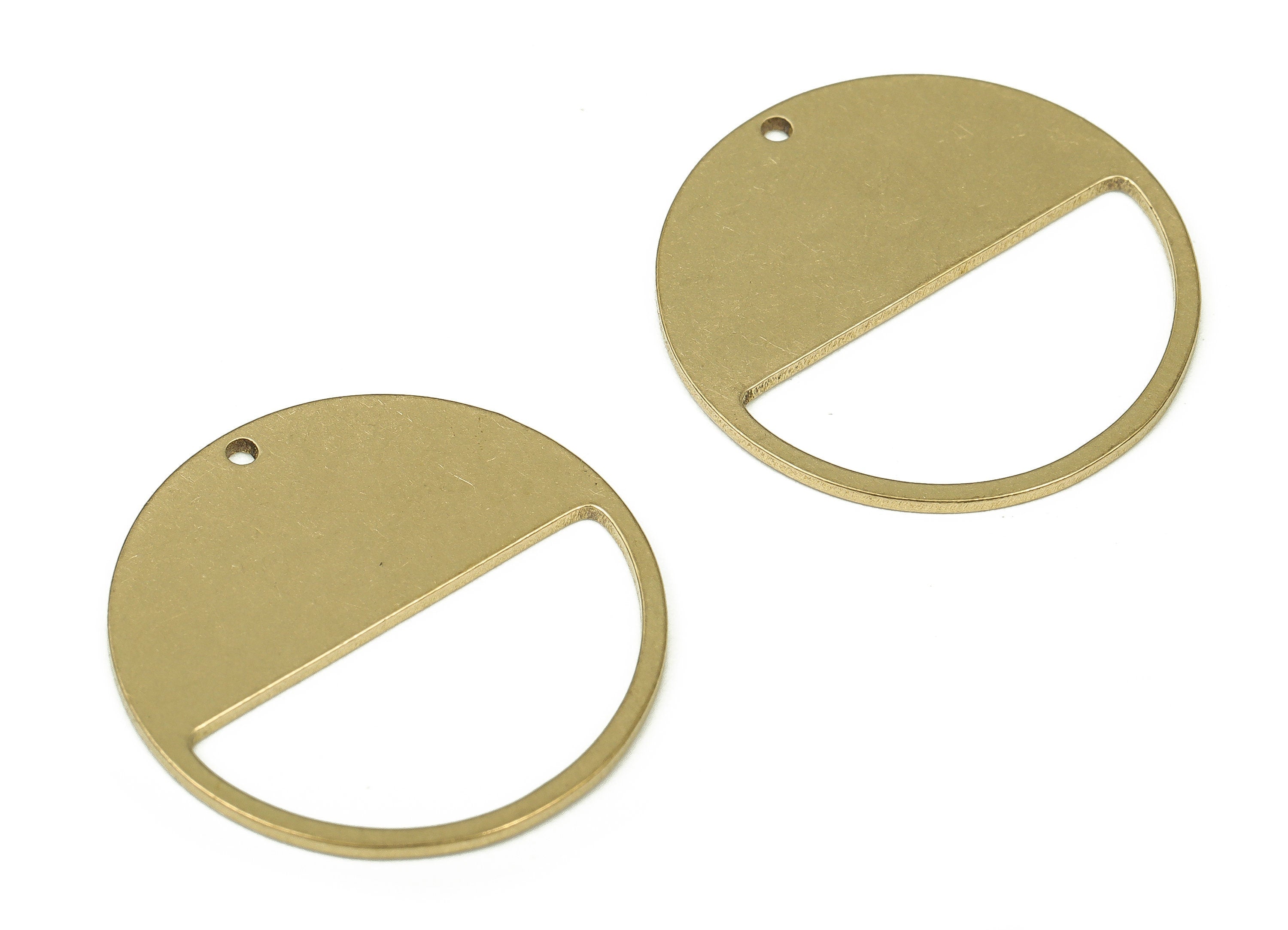 Personalized stamping blank - Raw Brass Round Earring Charm - Brass Semi Circle Pendant - Raw Brass Earring Findings -22x22x0.76mm- PP4339 - DOMEDBAZAAR
