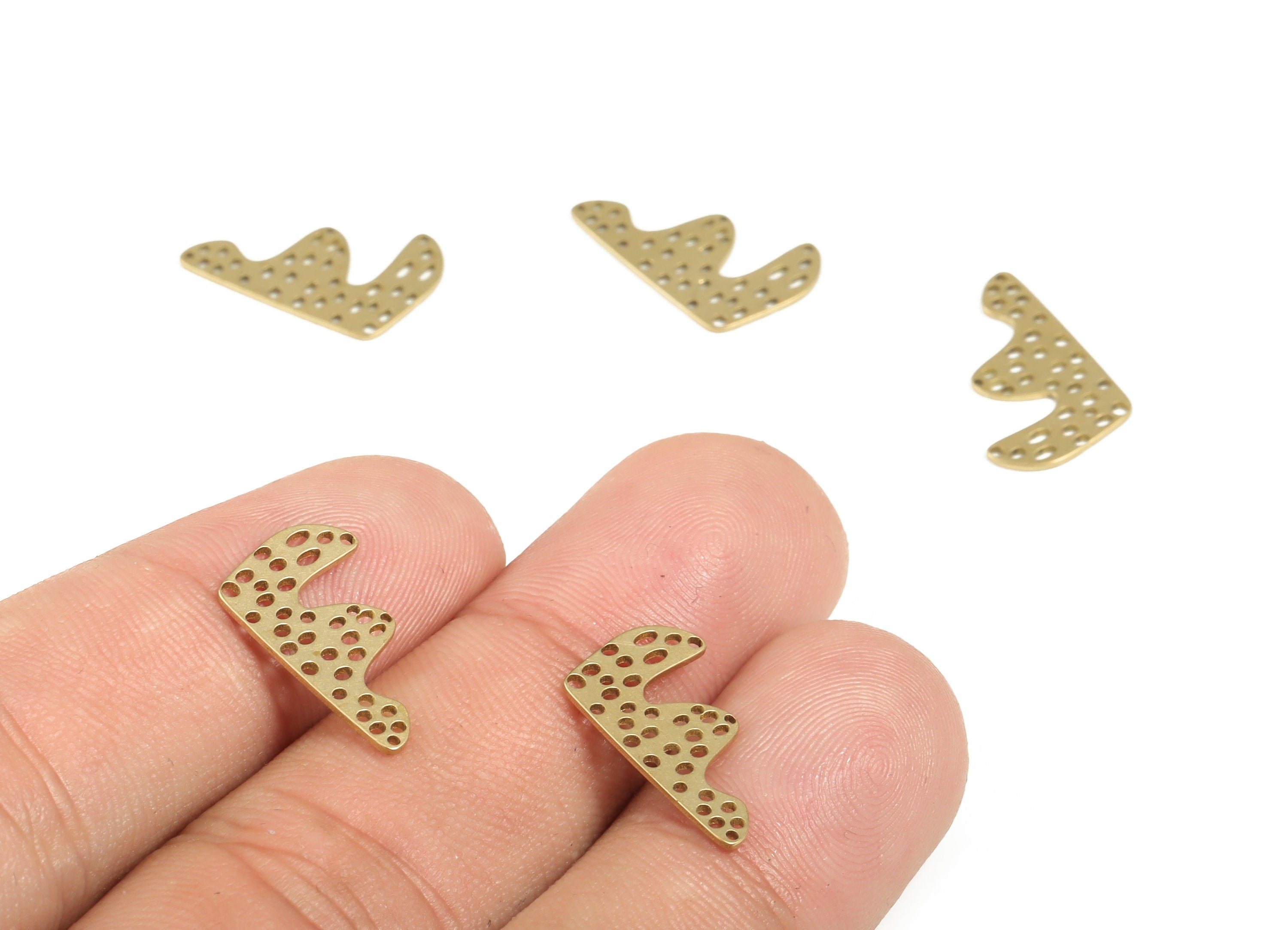 Brass Geometric Earring Charms - Raw Brass Geometric Pendant - Earrings Findings – DIY Jewelry Making Supplies - 16.68x10.66x0.6mm - PP4227 - DOMEDBAZAAR