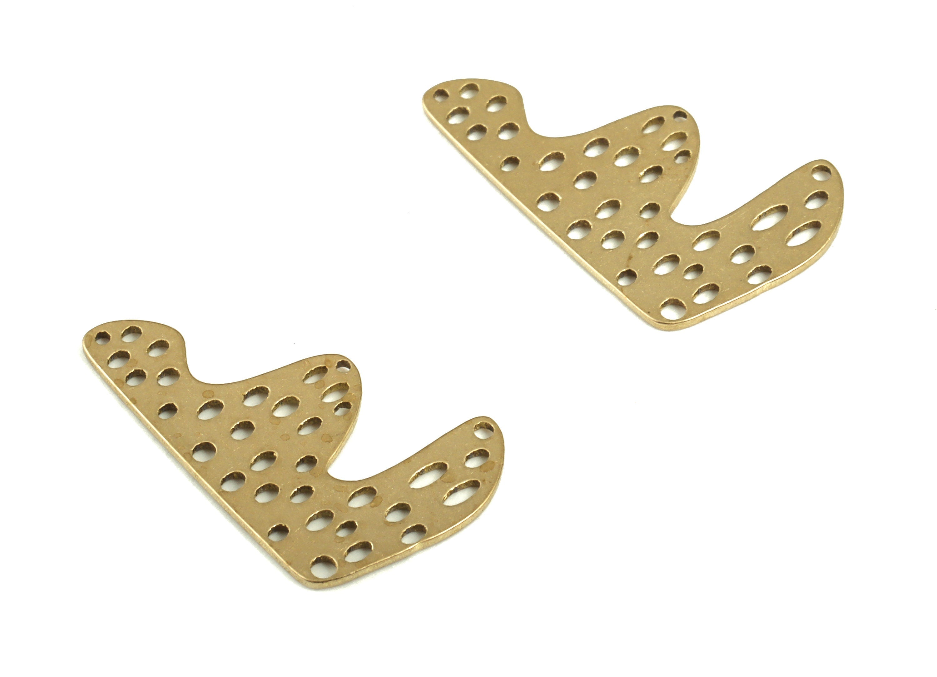 Brass Geometric Earring Charms - Raw Brass Geometric Pendant - Earrings Findings – DIY Jewelry Making Supplies - 16.68x10.66x0.6mm - PP4227 - DOMEDBAZAAR