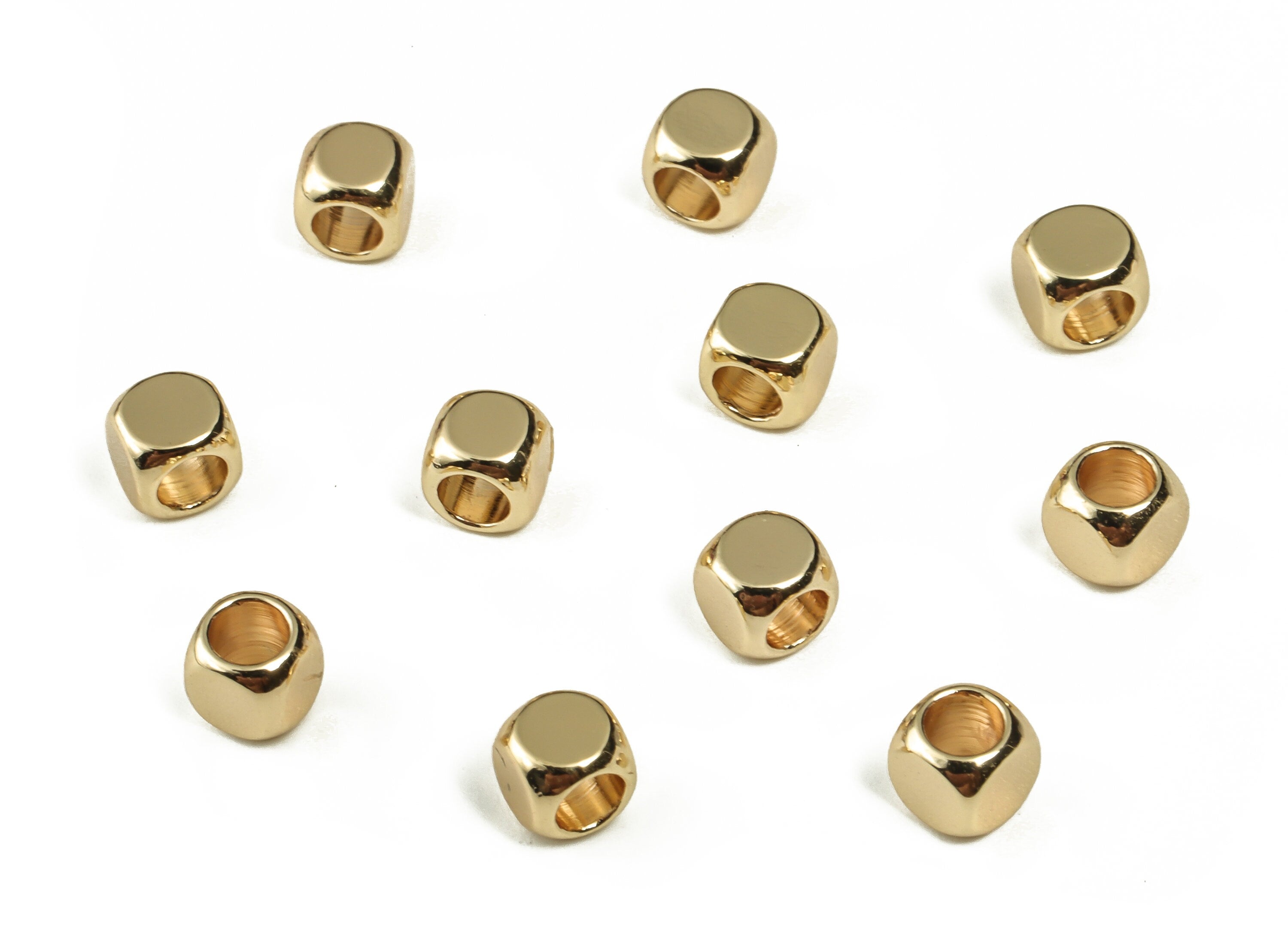 Brass Round Spacer Beads - Raw Brass Round Beads - 18K Real Gold Plated Brass - Jewelry Making Supplies - 3.99× 3.99mm - RGP3251 - DOMEDBAZAAR