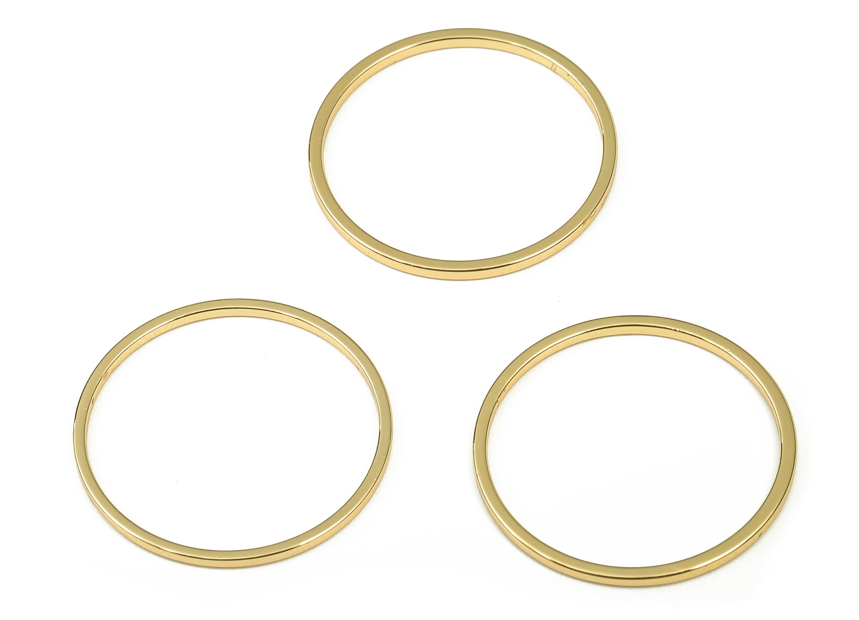 Brass Round Connector – Gold Round Ring – Brass Closed Ring Connector - 18K Real Gold Plated Brass – Jewelry Making - 20×1×1mm - RGP3310-20 - DOMEDBAZAAR