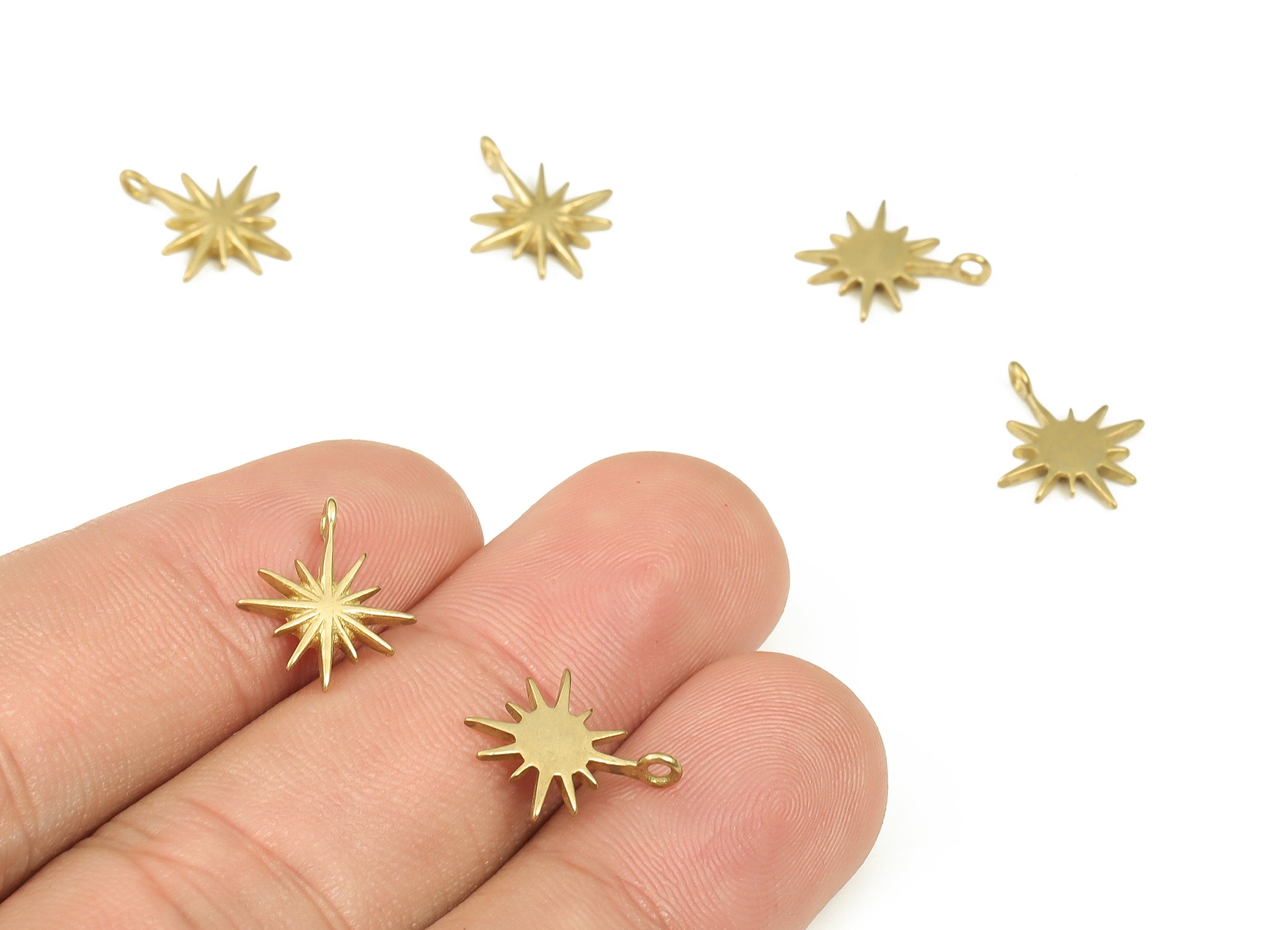 Brass Planet Earring Charm - Raw Brass Planet Pendant - Earring Findings - Jewelry Making Supplies - 13.71x11.43x1.39mm - PP4522 - DOMEDBAZAAR