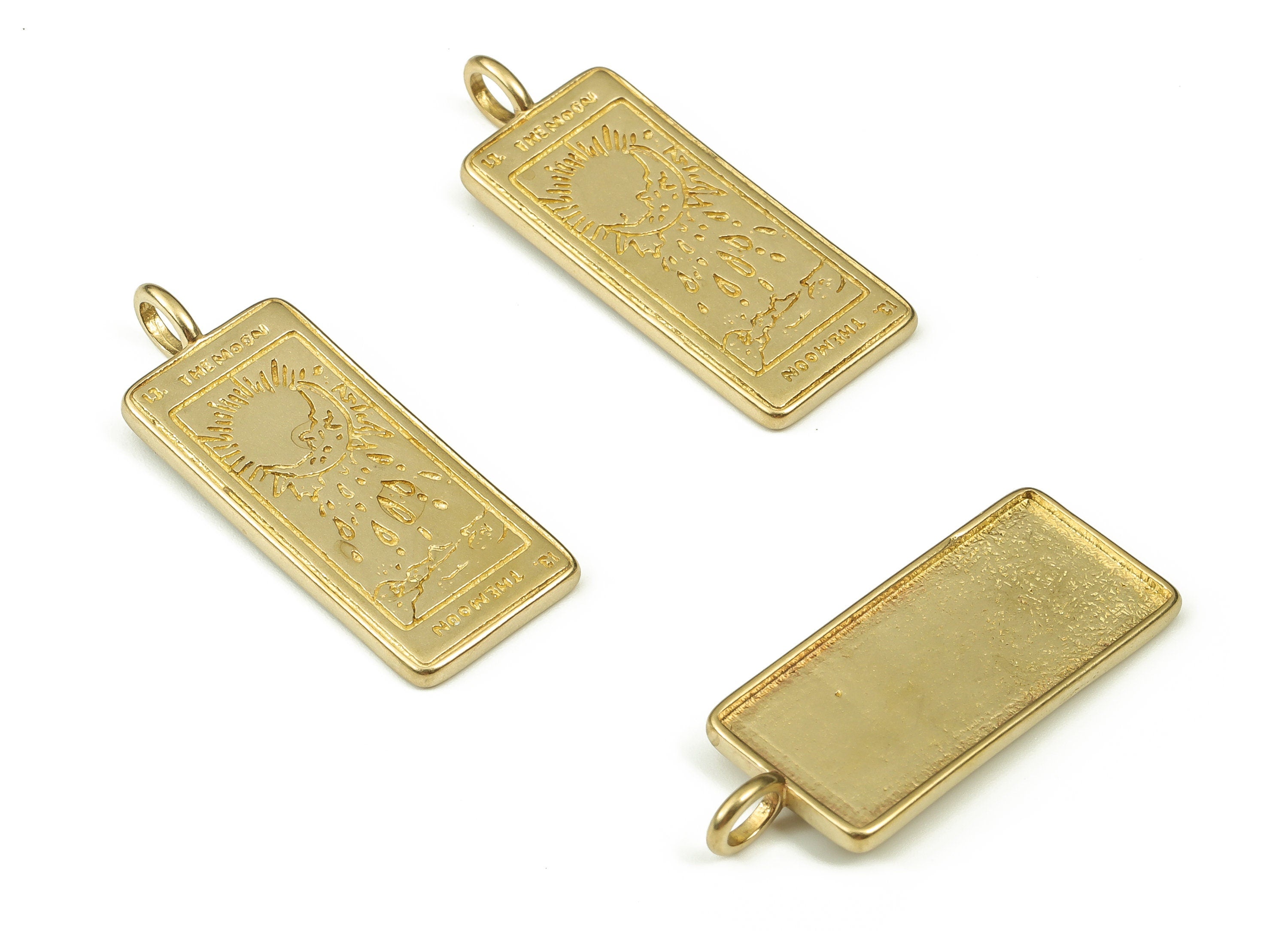 Brass Rectangle Earring Charm – Raw Brass Rectangle Pendant – Earring Findings – Jewelry Making Supplies - 31.11x12.04x1.9mm - PP4537 - DOMEDBAZAAR