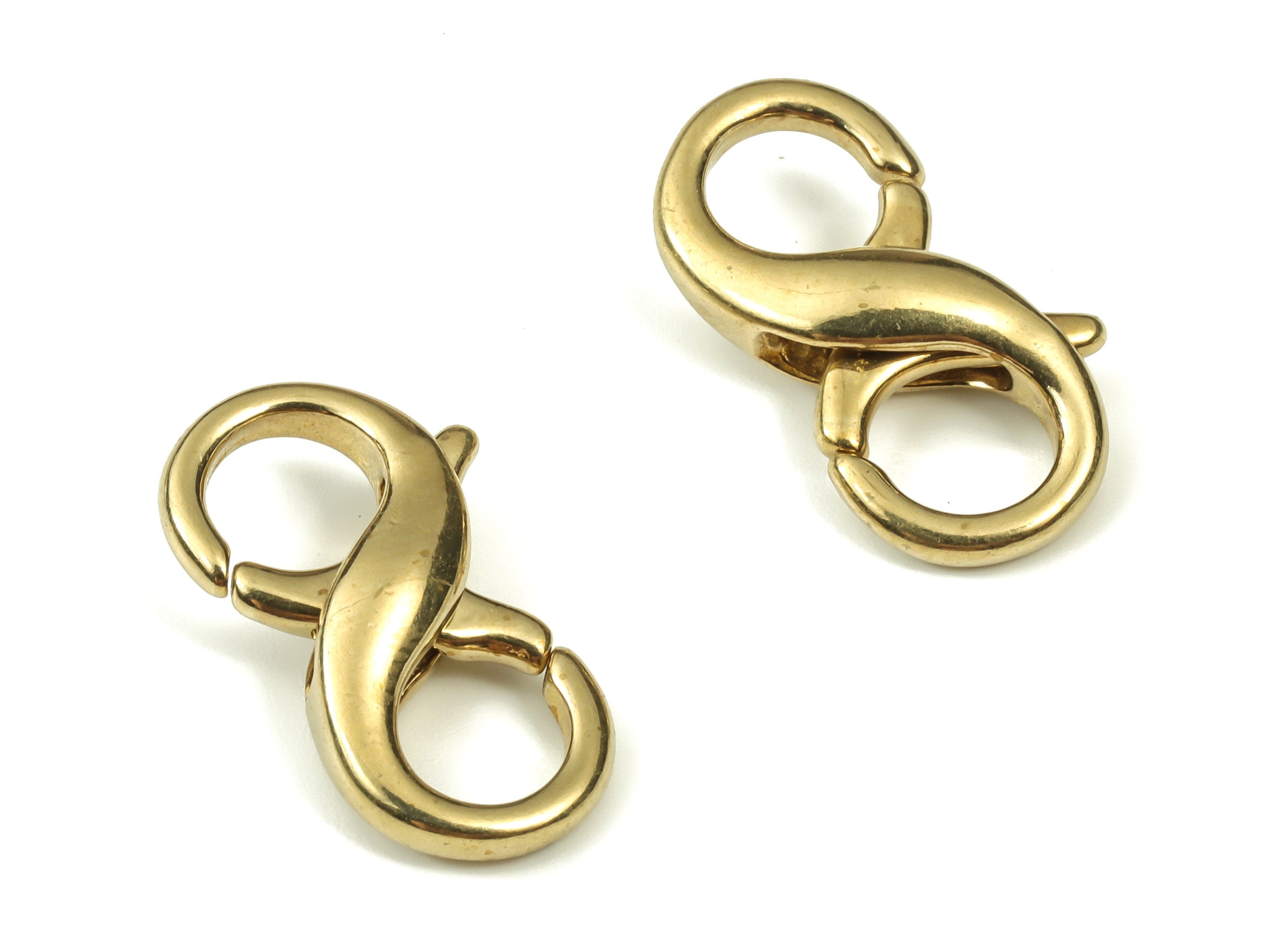 Brass Double Lobster Clasps – Raw Brass Lobster Claw Clasp – Infinity Lobster Clasp – Trigger Clasp – Jewelry Supplies- 18.15x9x5mm - PP4443 - DOMEDBAZAAR