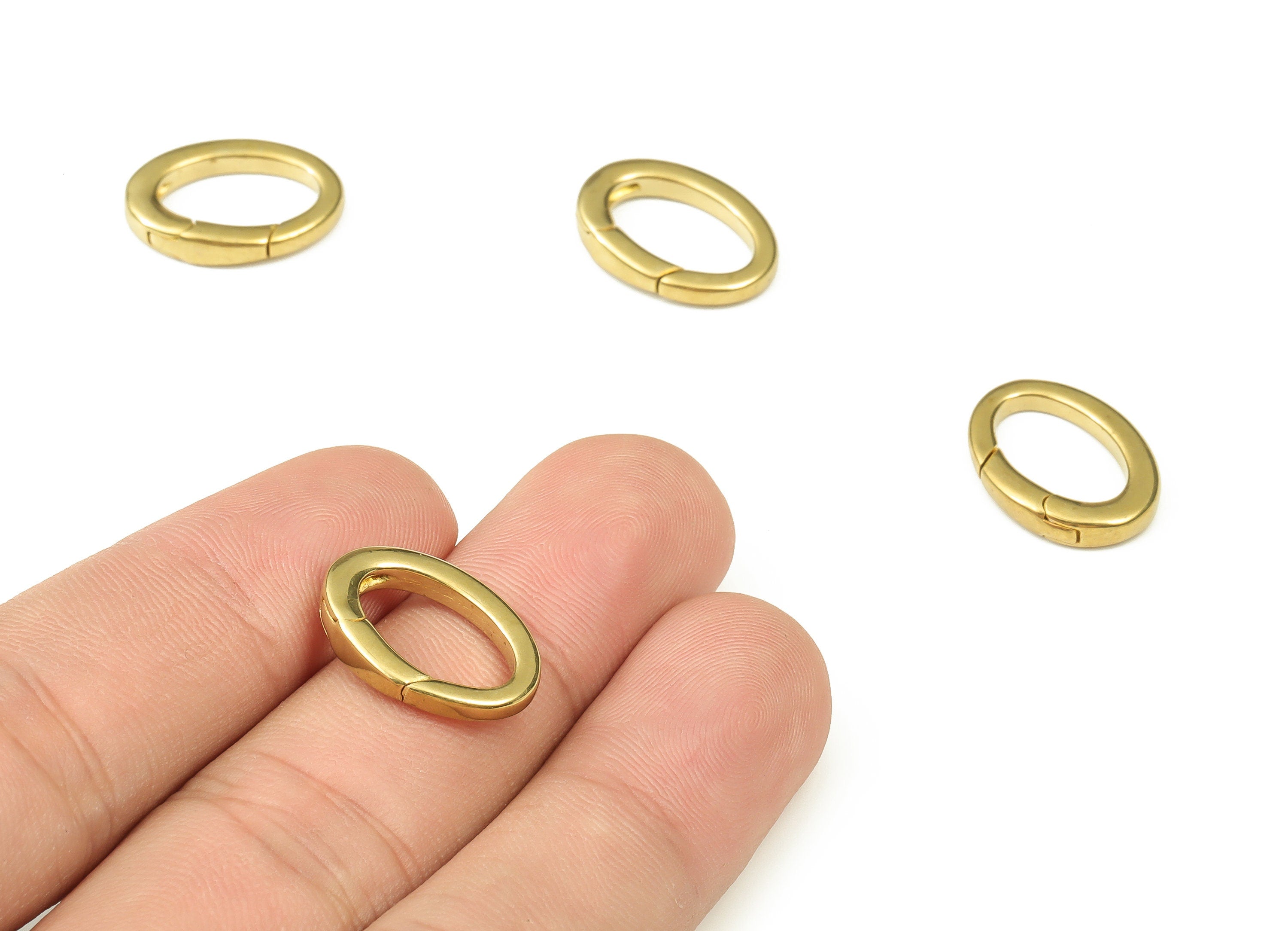Brass Oval Clap Earring Connector - Raw Brass Oval Earring Charms - Brass Clips Parrot - Jewelry Making Supplies - 18x13x2.25mm - PP4440 - DOMEDBAZAAR