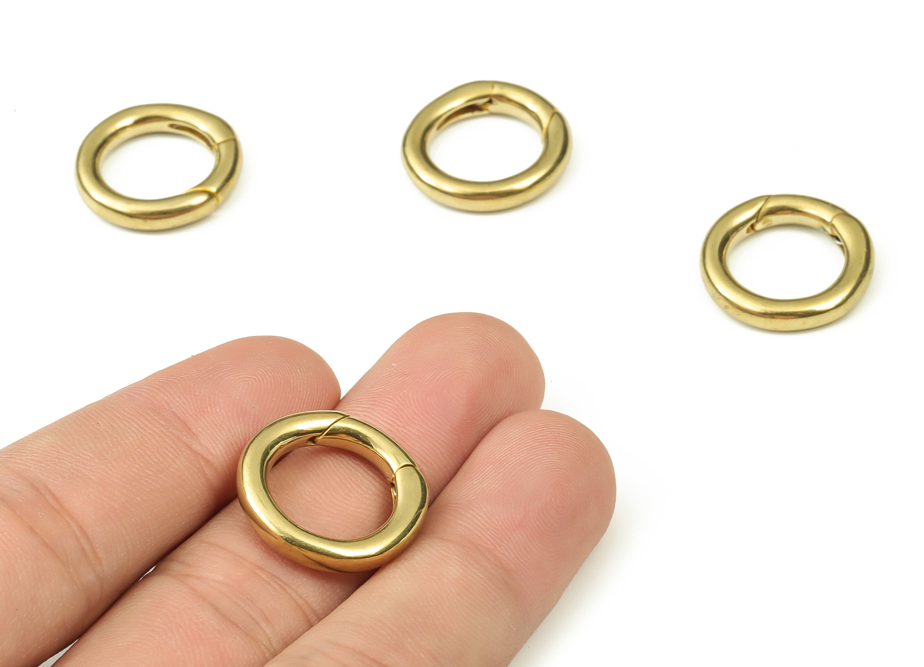 Brass Round Clap Earring Connector - Raw Brass Circle Earring Charms - Brass Clips Parrot - Jewelry Supplies - 19.6x19.6x3.65mm - PP4438 - DOMEDBAZAAR