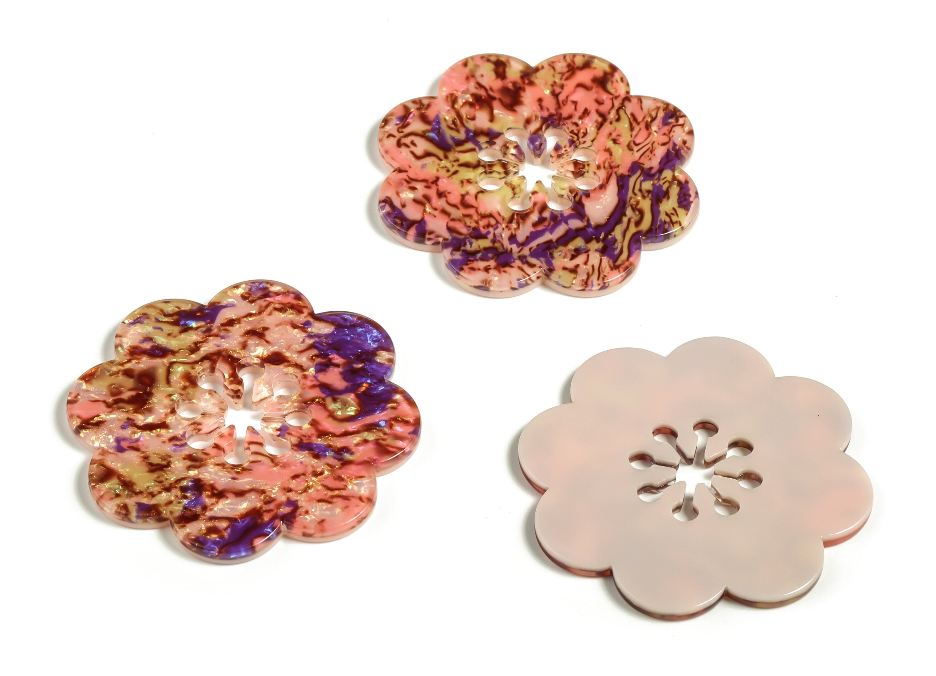 Acrylic Flower Earring Charms - Acrylic Flower Pendant - Jewelry Making Supplies - Color Code:A447- 41.75x41.61x2.41mm - AC2291-A447 - DOMEDBAZAAR