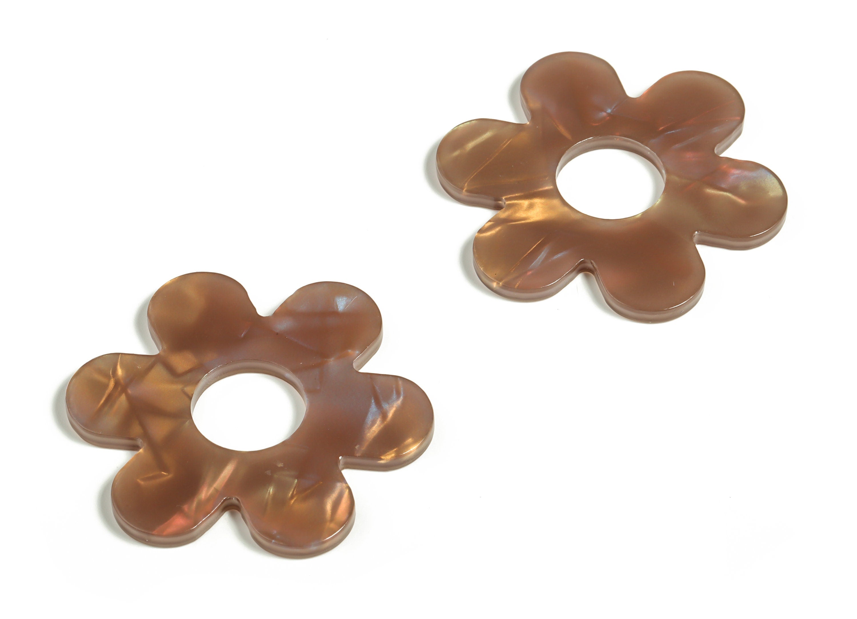 Acrylic Flower Earring Charm – Acrylic Flower Pendant – DIY Jewelry Making Supplies - Color Code: A653 - 42.06x41.94x2.54mm - AC2290-A653 - DOMEDBAZAAR