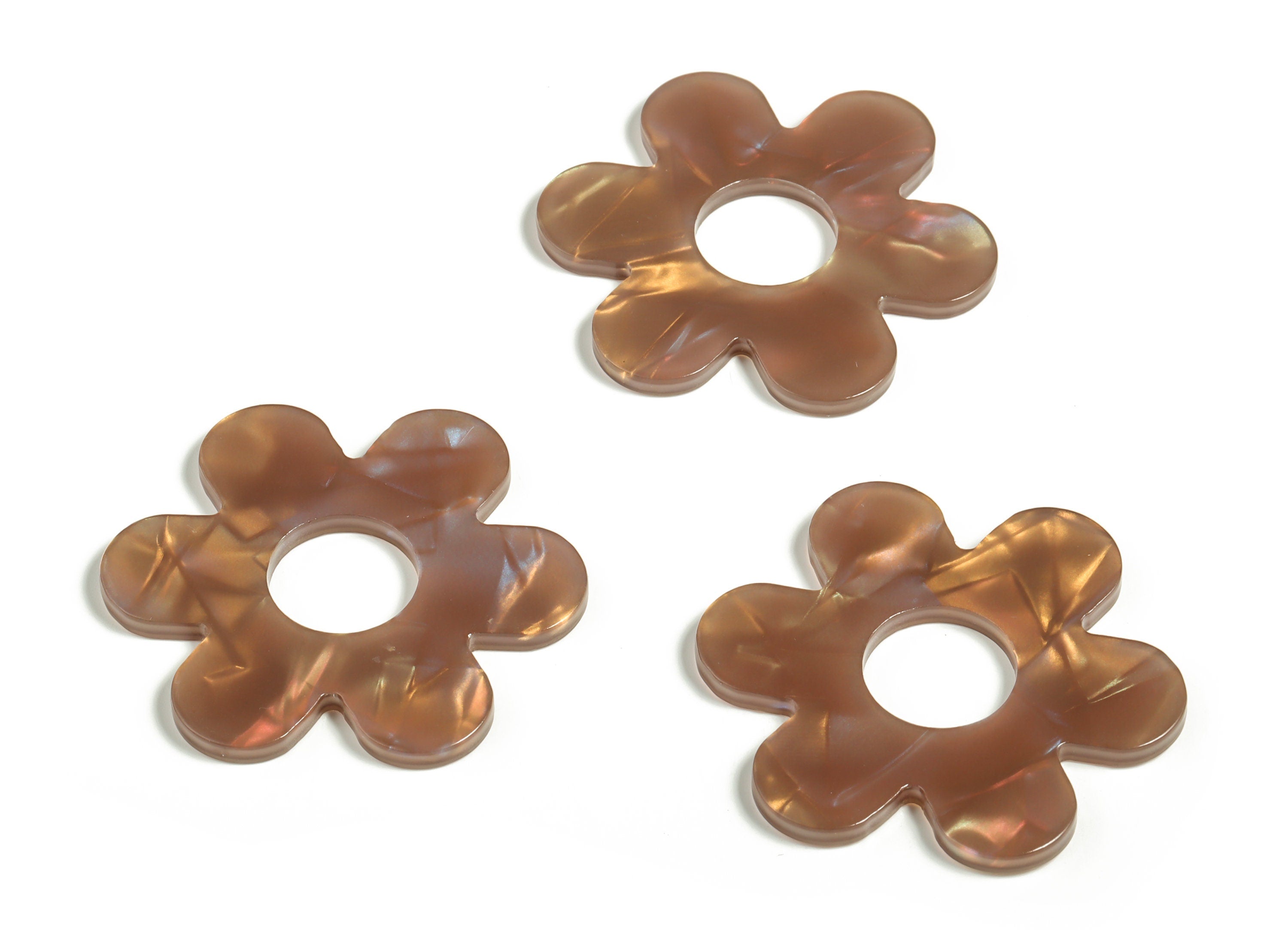 Acrylic Flower Earring Charm – Acrylic Flower Pendant – DIY Jewelry Making Supplies - Color Code: A653 - 42.06x41.94x2.54mm - AC2290-A653 - DOMEDBAZAAR