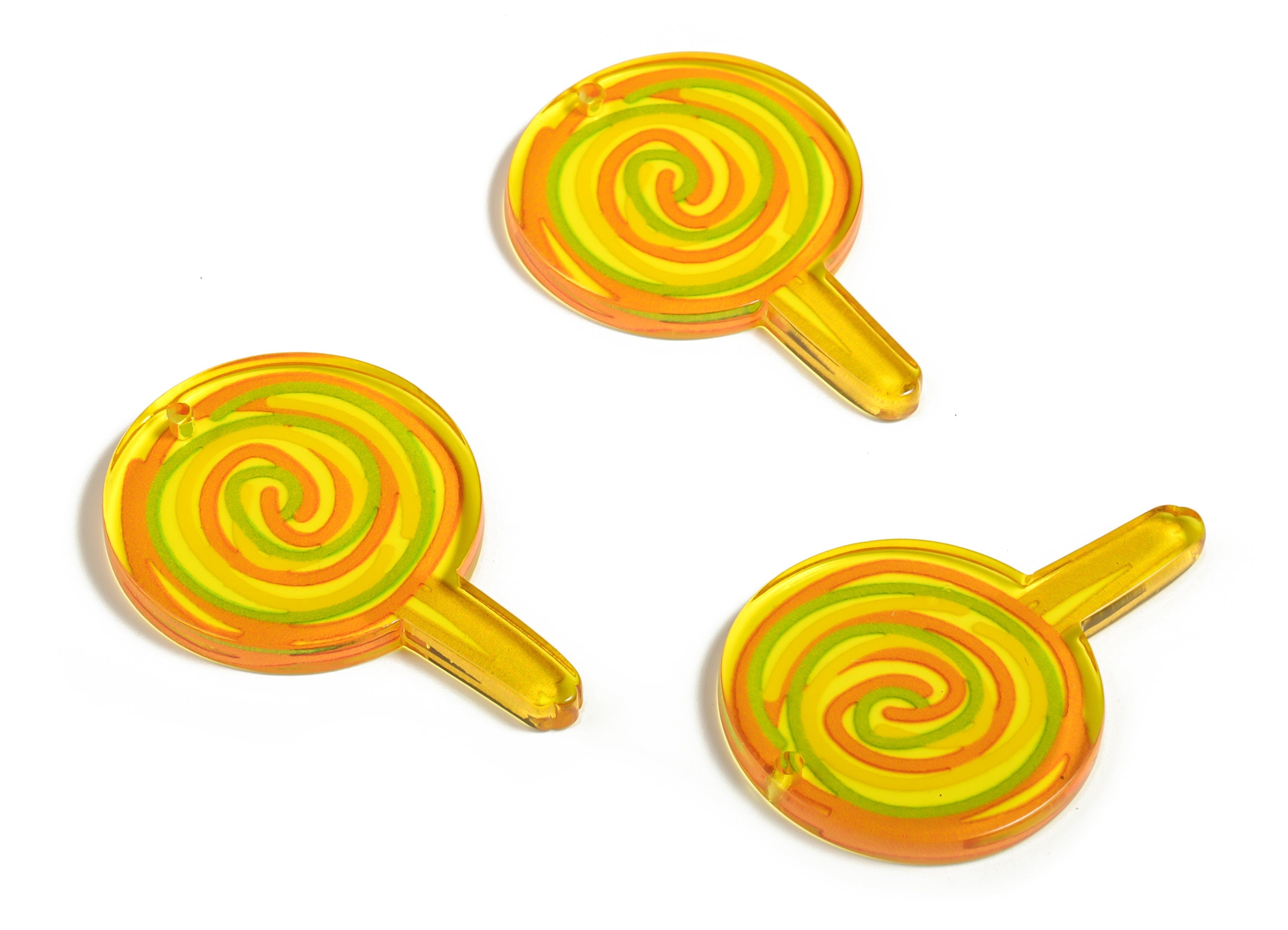 Acrylic Spiral Lollipop Candy Charm Pendant - Earring Charm - Colorful Candy Charm – Jewelry Making supplies - 40.67x27.62x2.95mm - AC2275 - DOMEDBAZAAR