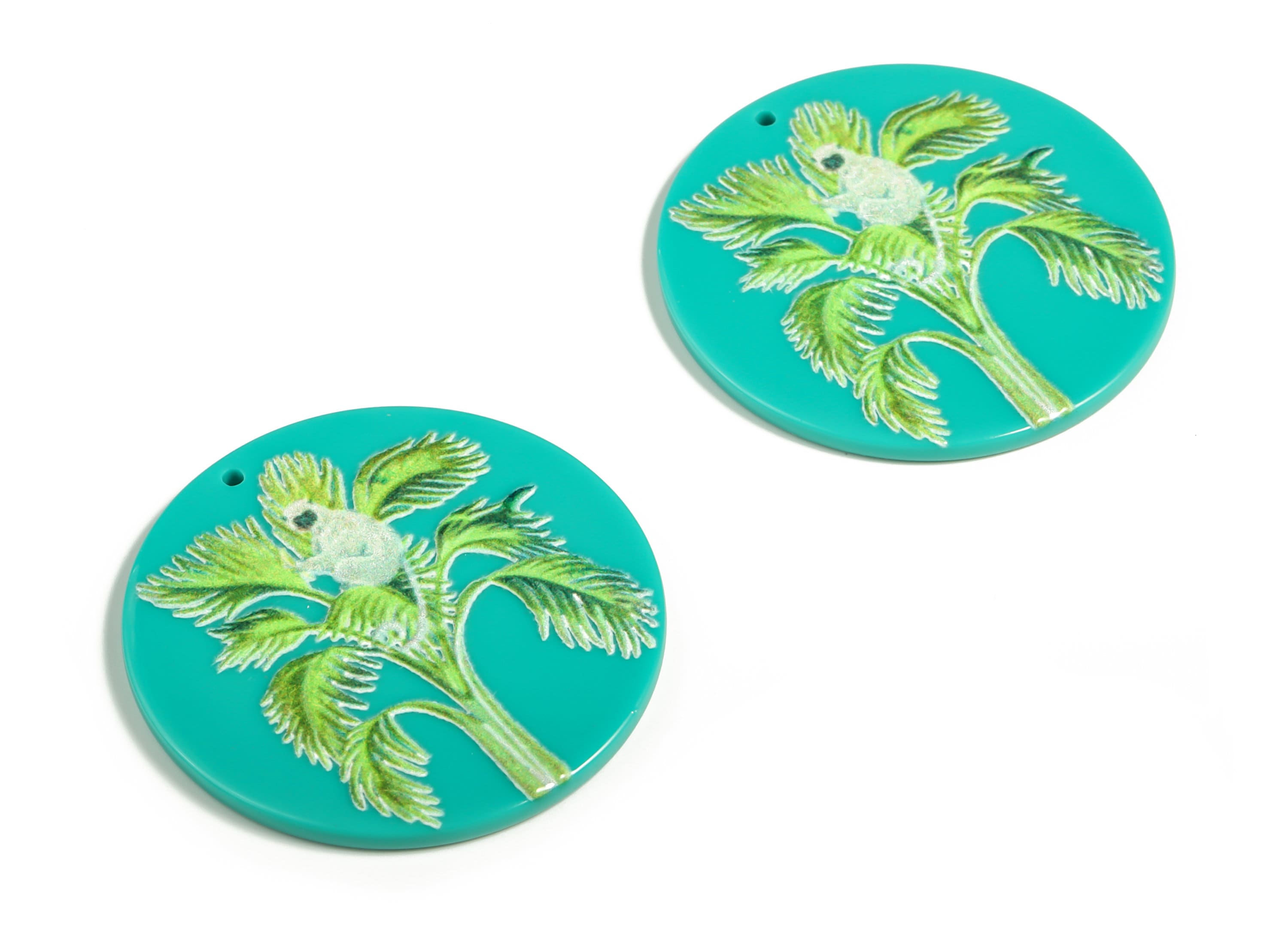 Round Acrylic Tree Charm – Acrylic Koala Earring Charm – Circle Tree Pendant – Earring Findings - Jewelry supplies - 40.05x2.33mm- AC2278 - DOMEDBAZAAR