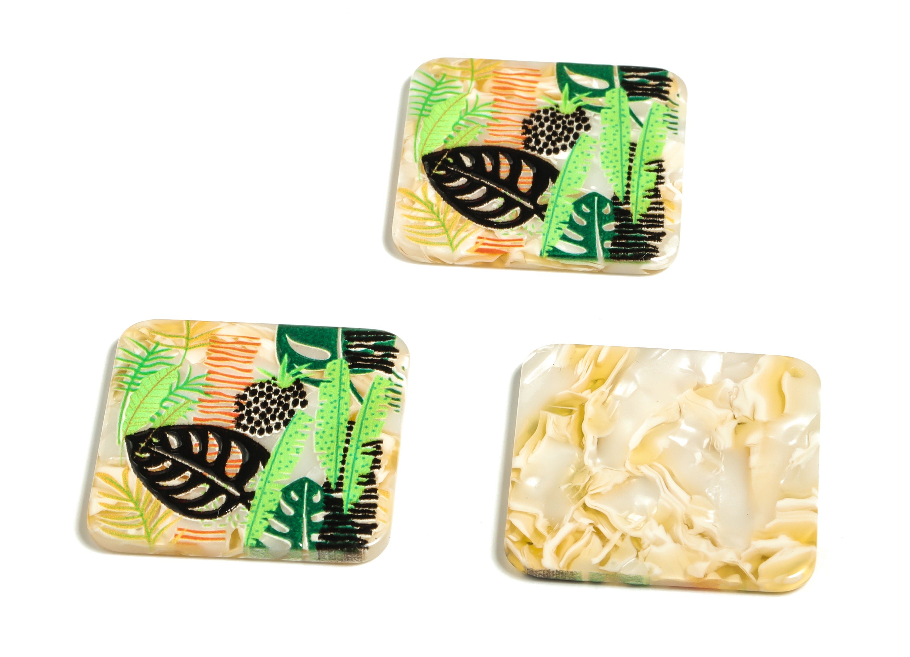 Square Acetate Charm - Flower Pendant Charm - Square Earrings Charm – Earring Findings - DIY Jewelry Making Supplies -32.02x2.68mm- AC2282 - DOMEDBAZAAR