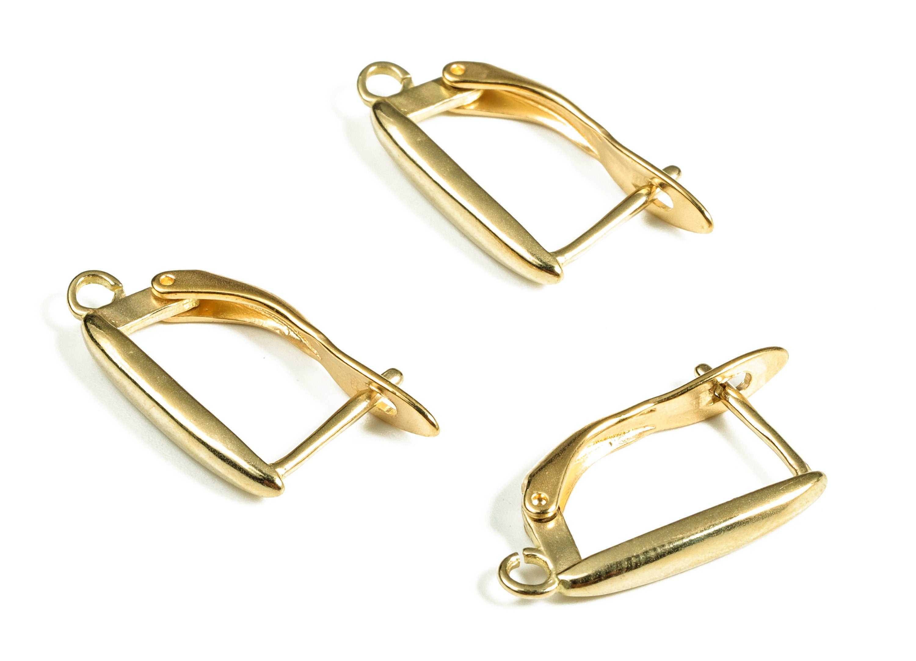 Brass Plain Bar Stud Earring – Raw Brass Stud Earring - Open Ring Earring - Jewelry Making – Earring Finding - 20.71× 11.21× 1.76mm - PP4076 - DOMEDBAZAAR