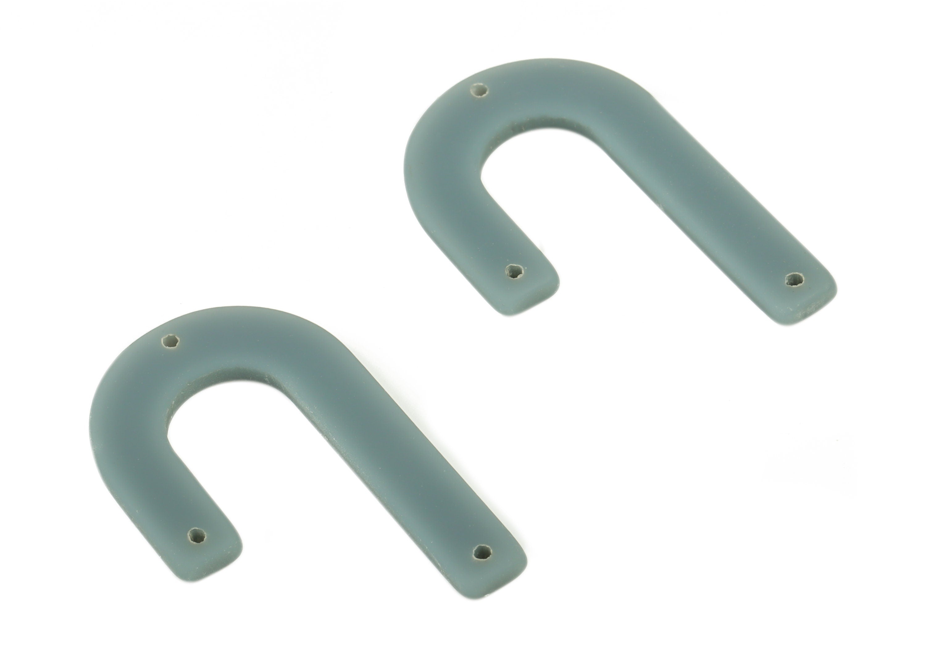 Acrylic Geometric Earring Connector - Matte U Acrylic Charms - Jewelry Supplies - 3 Holes - Color Code:A649 - 34.66x21.6x2.7mm - AC2267-A649 - DOMEDBAZAAR