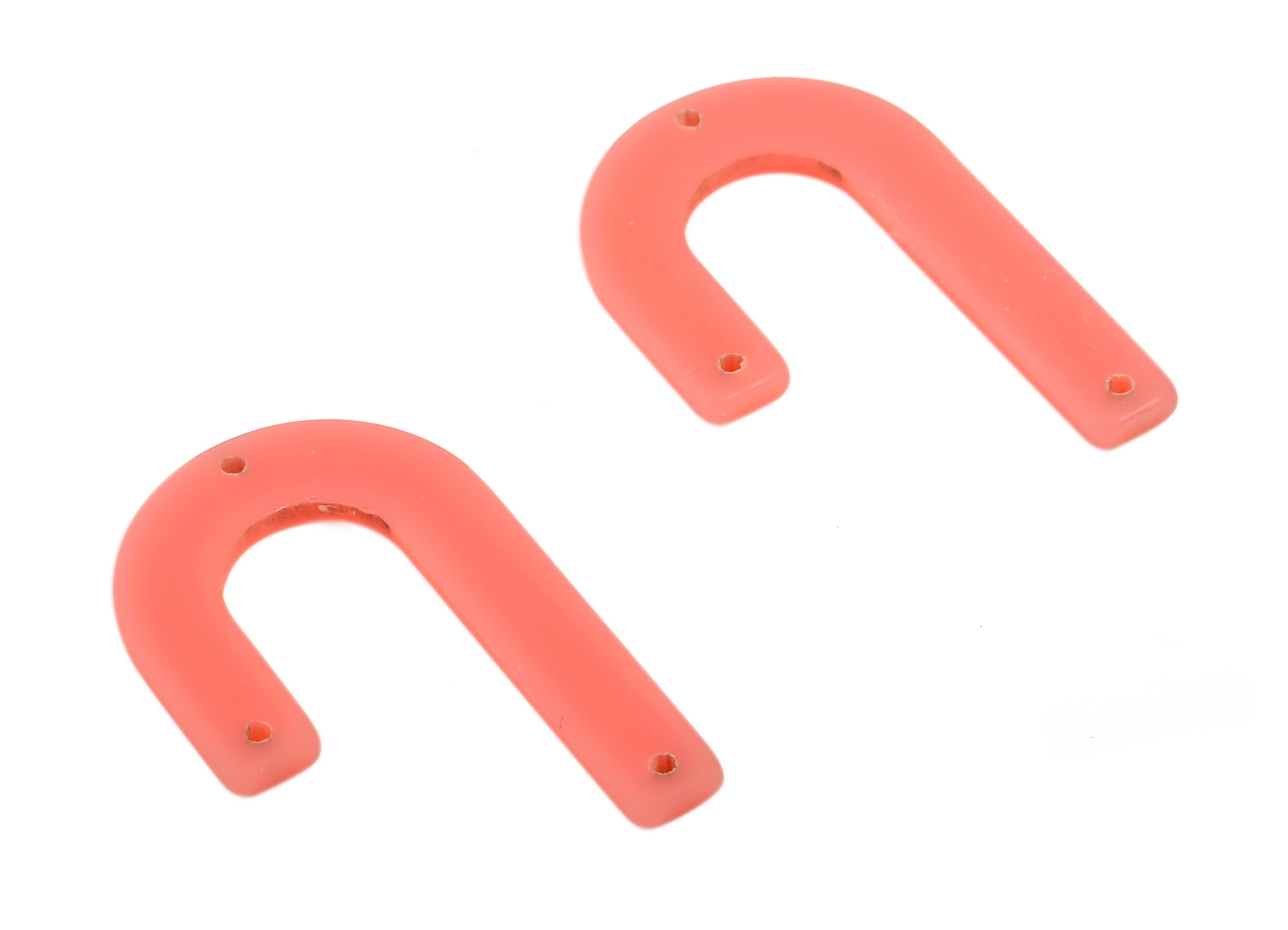 Acrylic Geometric Earring Connector - Matte U Acrylic Charms - Jewelry Supplies - 3 Holes - Color Code:A639 - 34.53x21.5x2.6mm - AC2267-A639 - DOMEDBAZAAR