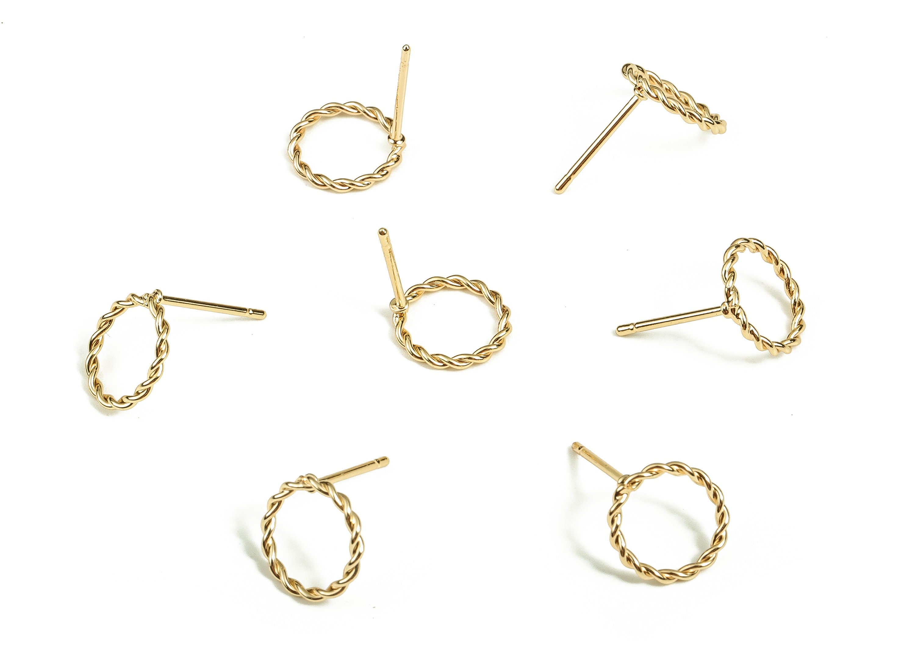 Brass Round Earring Post - Gold Circle Earring Stud - 18K Real Gold Plated Brass - Stainless Steel Stud - 10.06x10.06x1.15mm - RGP3900 - DOMEDBAZAAR