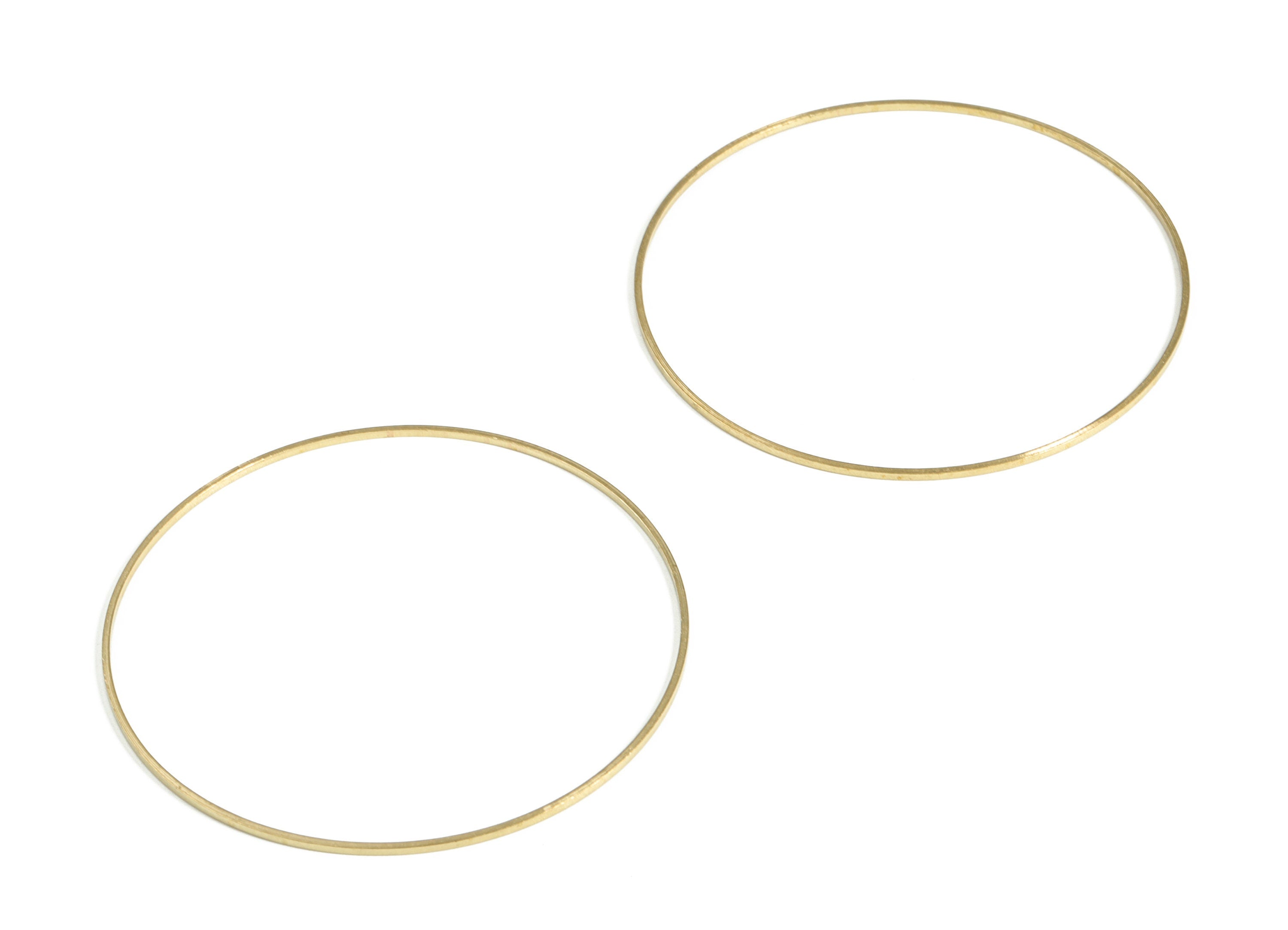 Raw Brass Circle Connector - Raw Brass Round Pendants - Brass Round Links- Earring Findings - Jewelry SuPPlies - 50x0.8x0.8mm - PP4137-50 - DOMEDBAZAAR