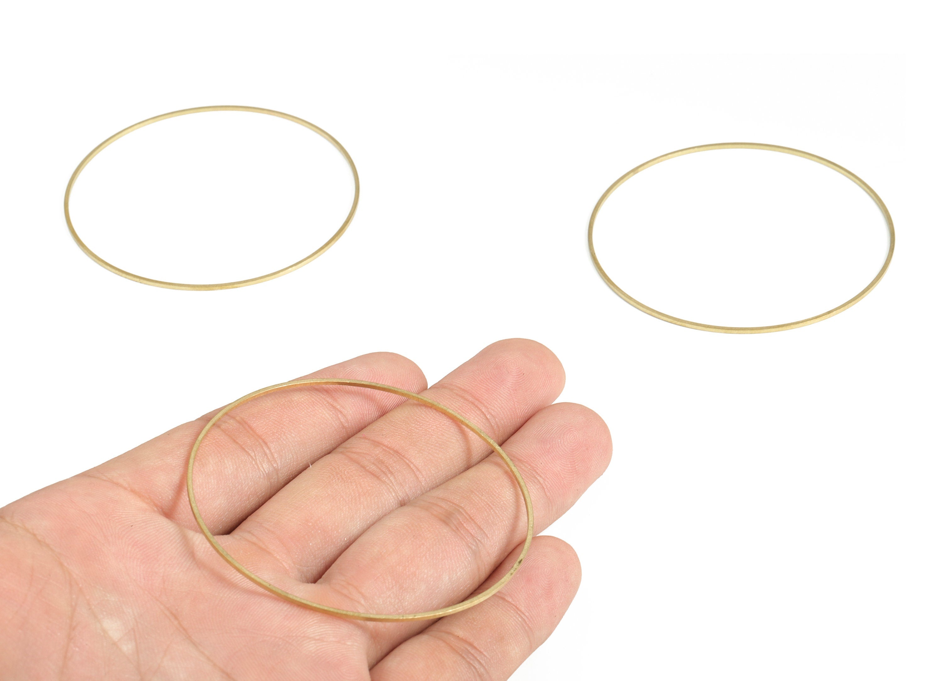 Raw Brass Round Pendants - Brass Round Links - Raw Brass Circle Connector - Earring Findings - Jewelry SuPPlies - 60x1.0x1.0mm - PP4138-60 - DOMEDBAZAAR