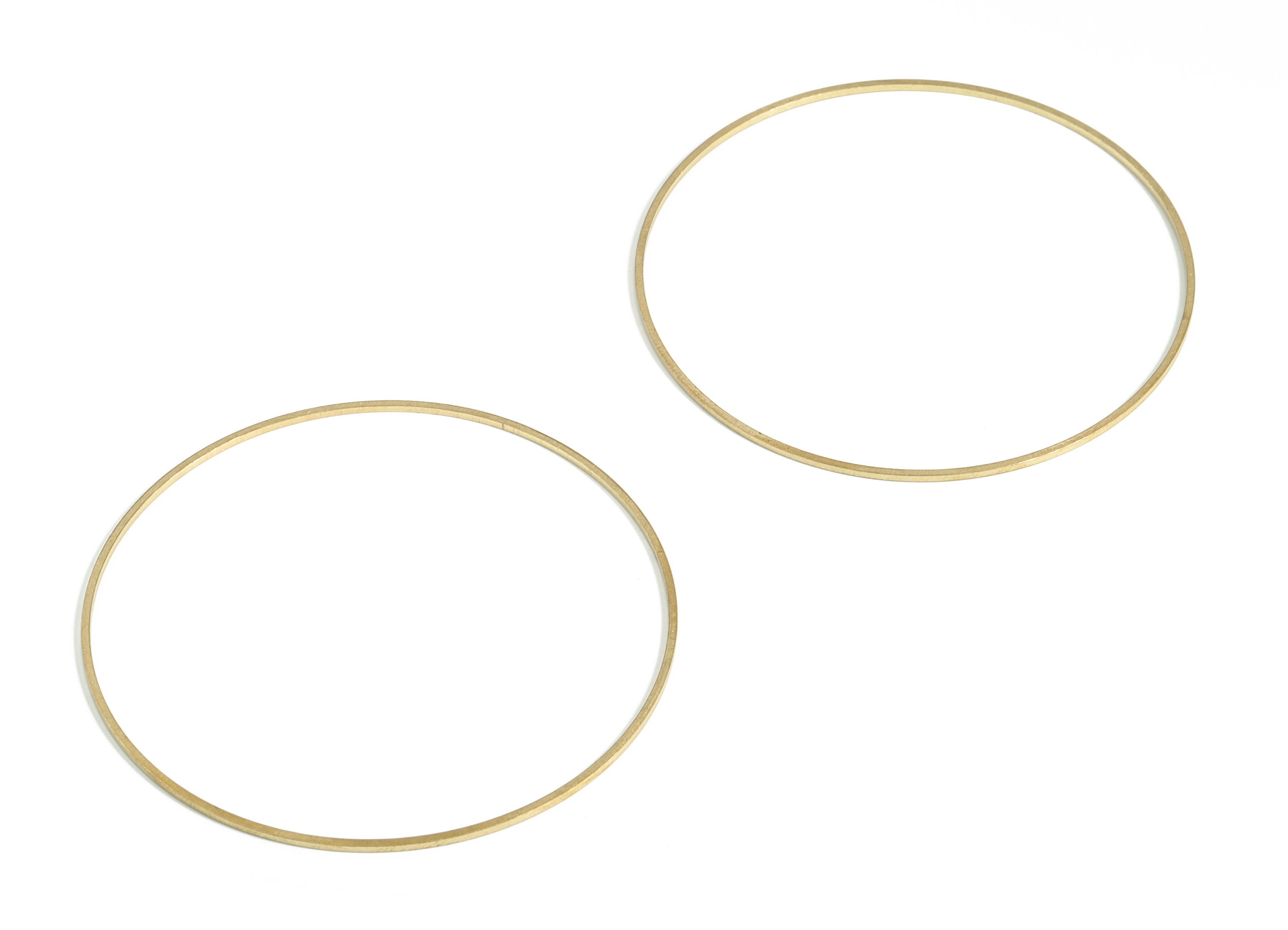 Raw Brass Round Pendants - Brass Round Links - Raw Brass Circle Connector - Earring Findings - Jewelry SuPPlies - 60x1.0x1.0mm - PP4138-60 - DOMEDBAZAAR