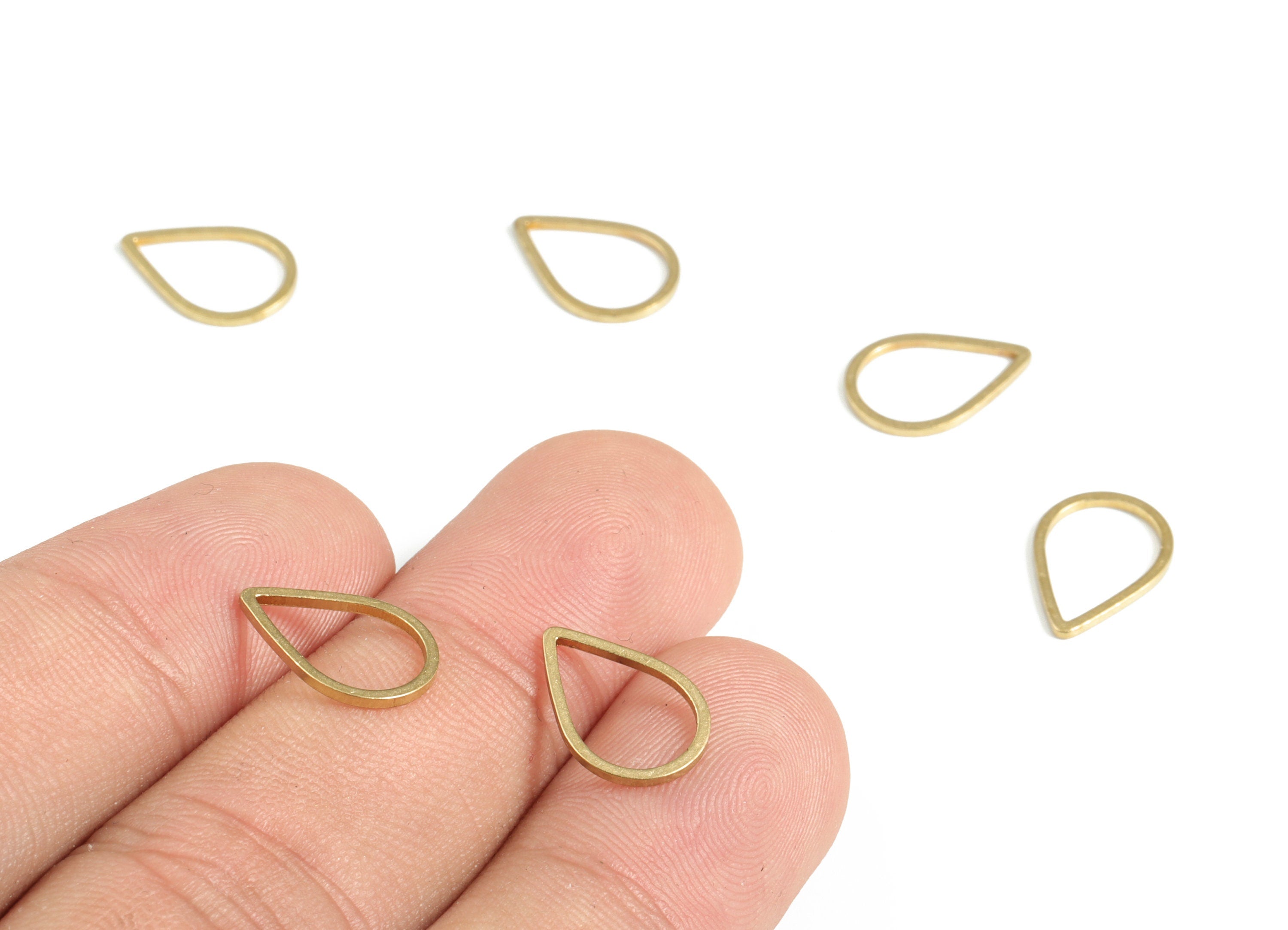 Raw Brass Drop Pendant - Earring Findings - Tear Drop Connector - Brass Drop Jewelry Finding - Jewelry SuPPlies - 13.0x9.0x0.8mm - PP4143-13 - DOMEDBAZAAR