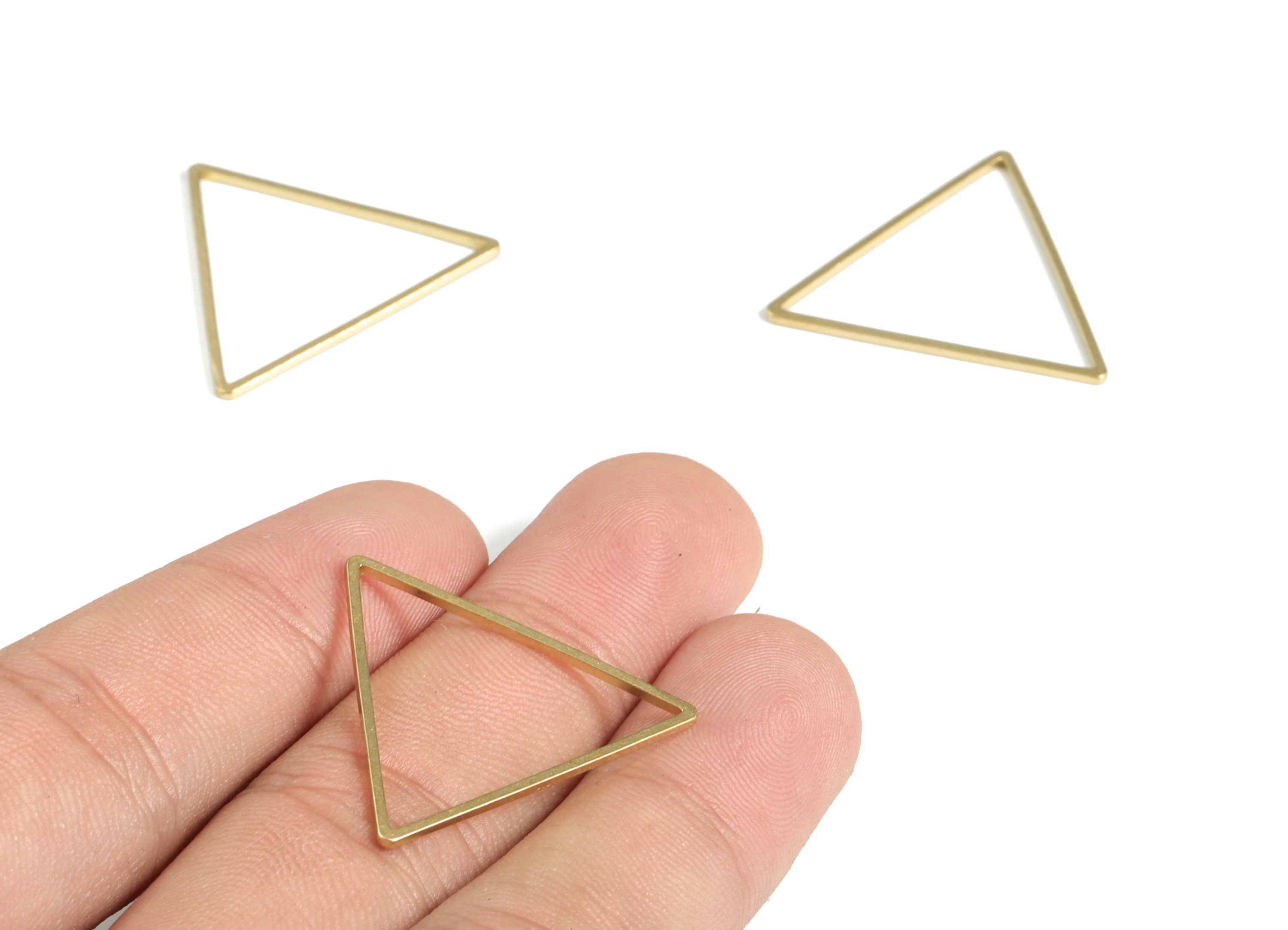 Brass Triangle Charms - Triangle Shaped Raw Brass Pendant - Earring Finding - Brass Triangle - Jewelry SuPPlies - 29.0x1.0x1.0mm - PP4144-29 - DOMEDBAZAAR