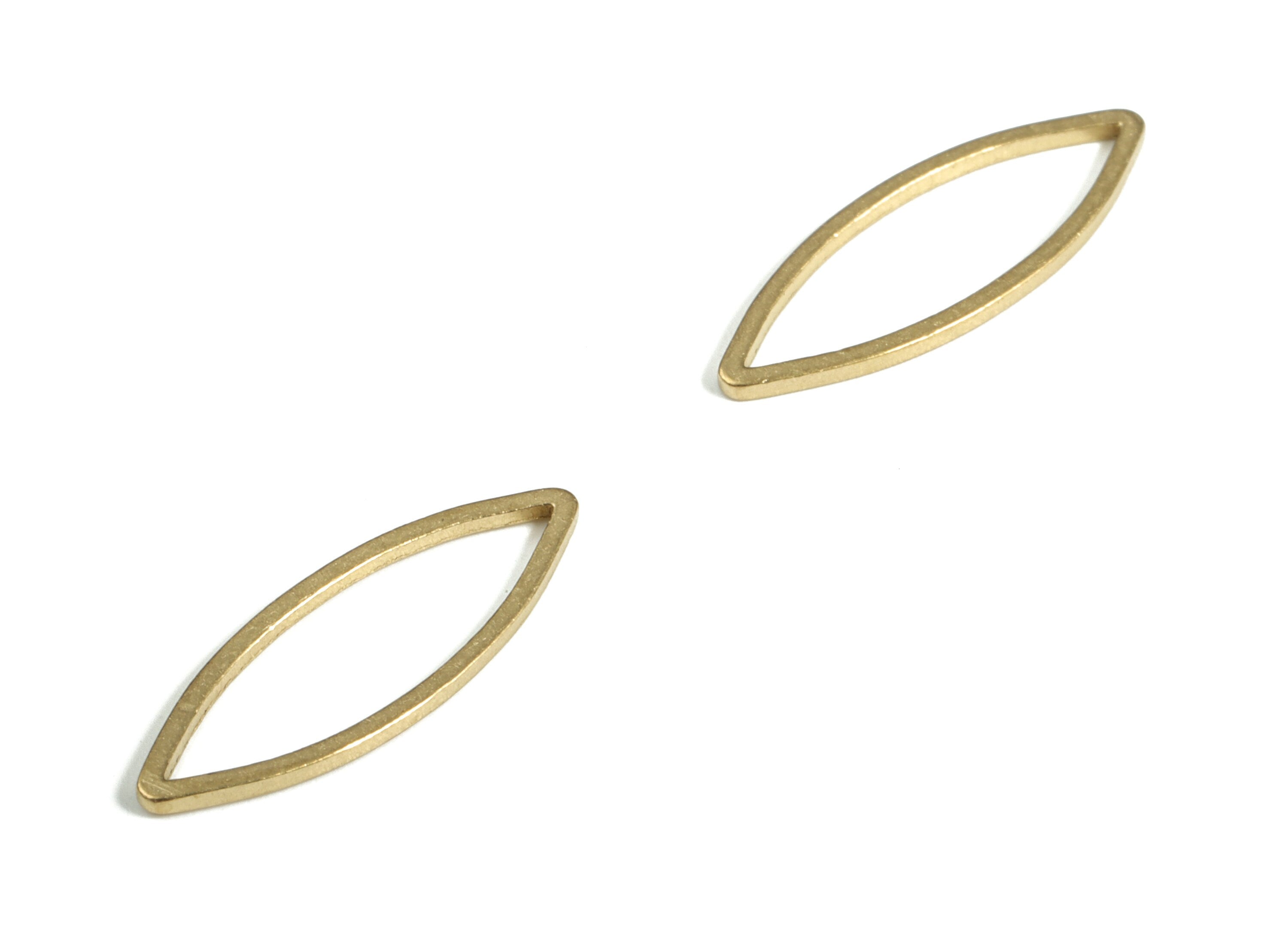 Raw Brass Eye Charm - Brass Eye Earring Finding - Brass Marquise Links - Geometric Connectors - Jewelry Supplies - 19x7.0x0.8mm - PP4145-19 - DOMEDBAZAAR