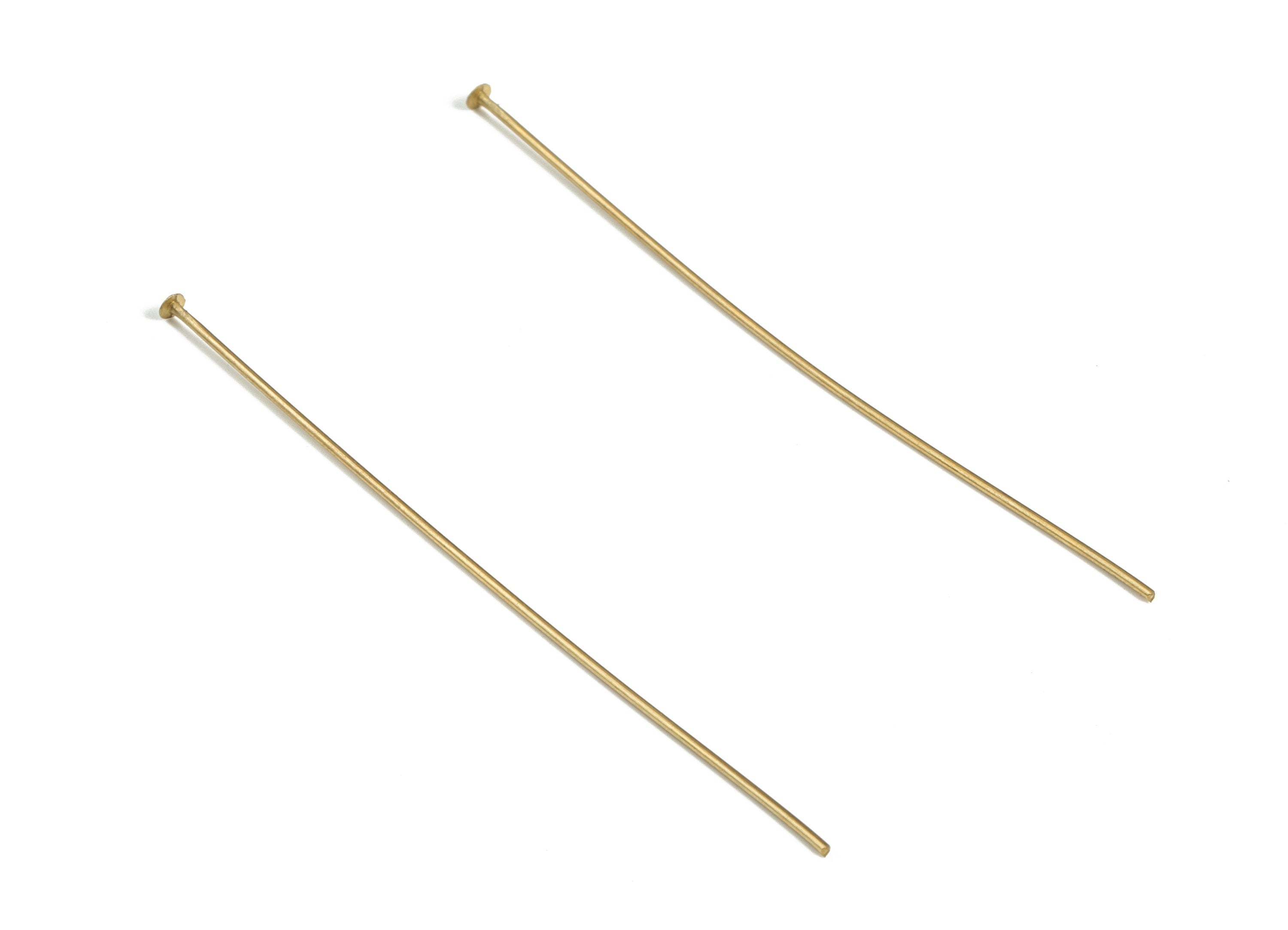 Brass Head Pin Findings - Brass T Pins for DIY Necklaces and Bracelets - Earrings Jewelry Making - Jewelry Supplies -60x0.68mm - PP4146-60 - DOMEDBAZAAR