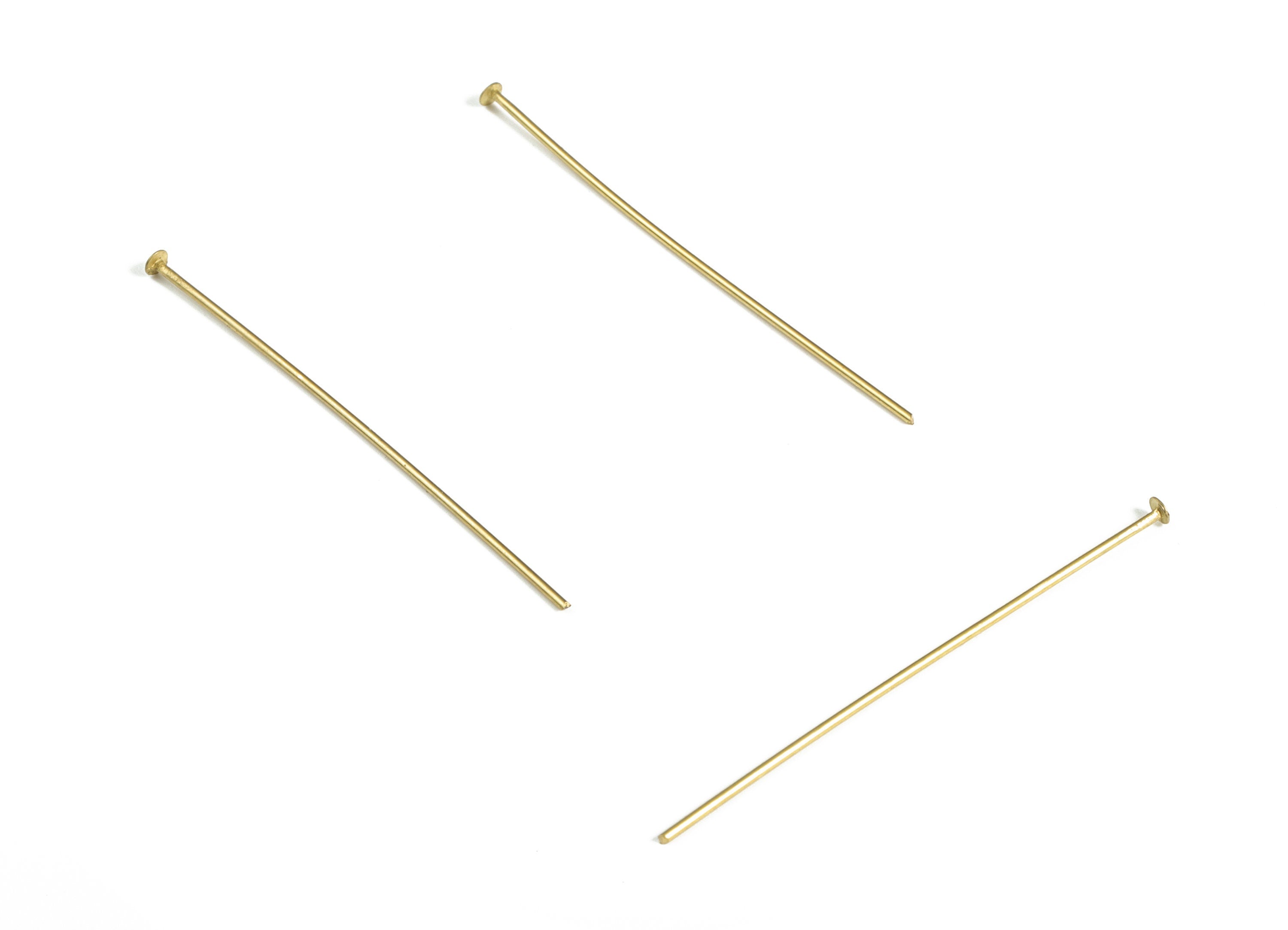 Raw Brass Flat Head Pins – Brass T Pins- Jewelry Supplies – Jewelry Making Findings - 40x0.68mm - PP4146-40 - DOMEDBAZAAR