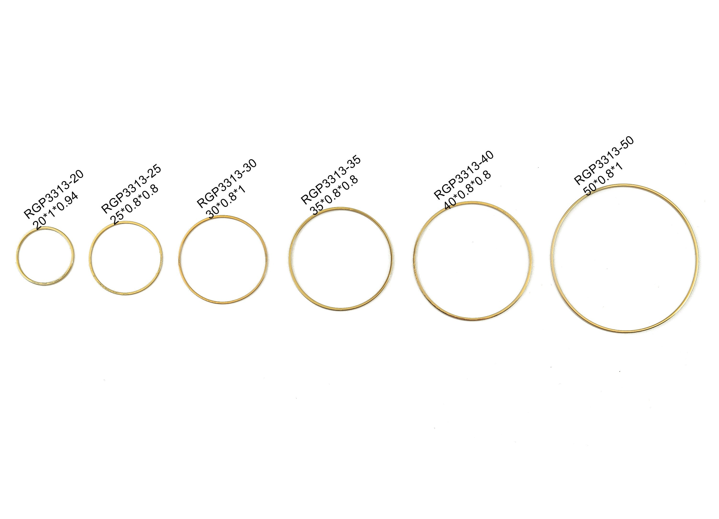 Brass Round Connector - Gold Round Links - Brass Circle Connector - 18K Real Gold Plated Brass - Jewelry Supplies - 20x1x0.94mm - RGP3313-20 - DOMEDBAZAAR