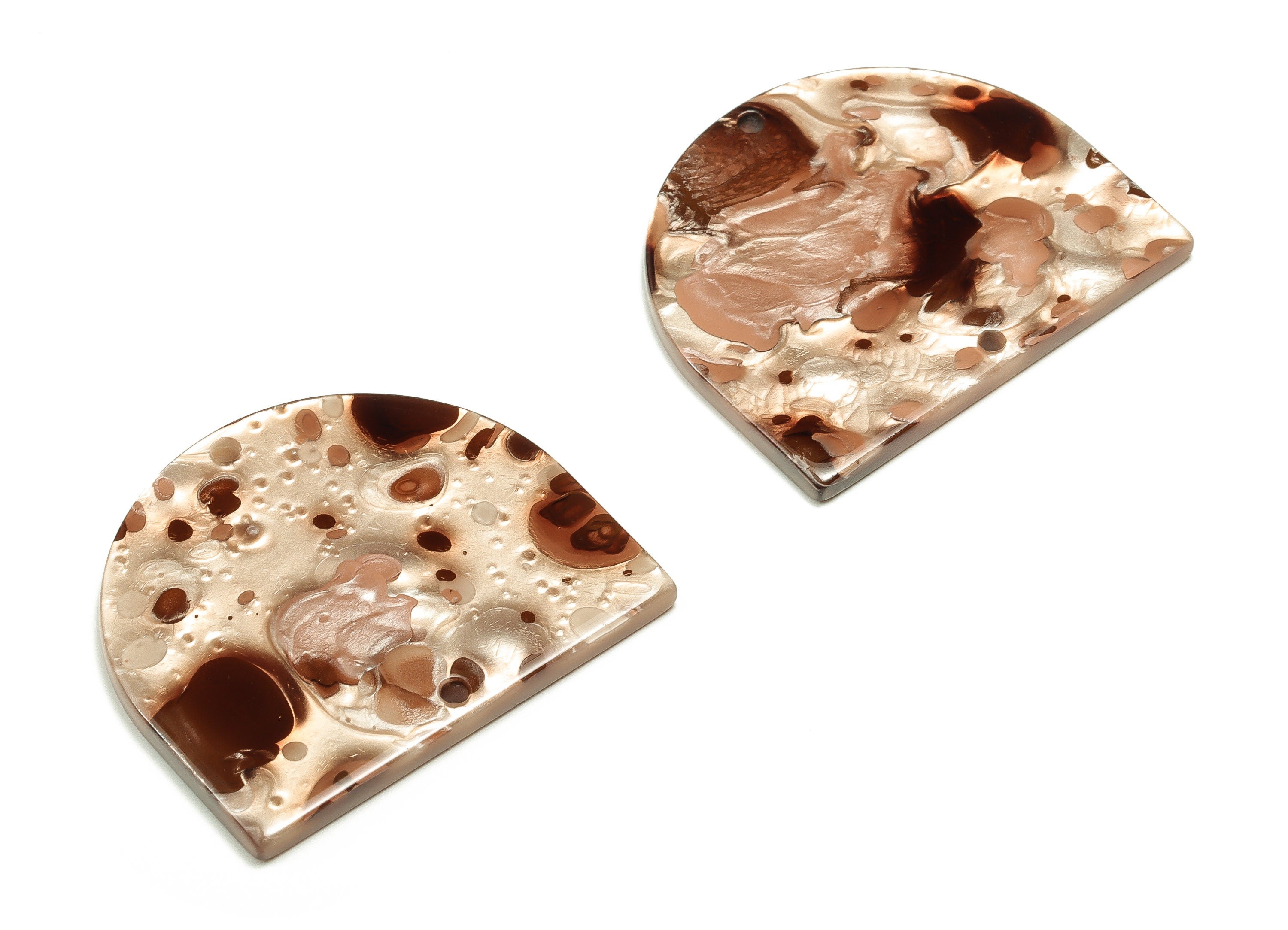 Acrylic D Earring Connector - Semi circle Pendant - Earring Findings - Jewelry Supplies - Color Code: A679 - 33.89x28.4x2.42mm - AC1634-A679 - DOMEDBAZAAR