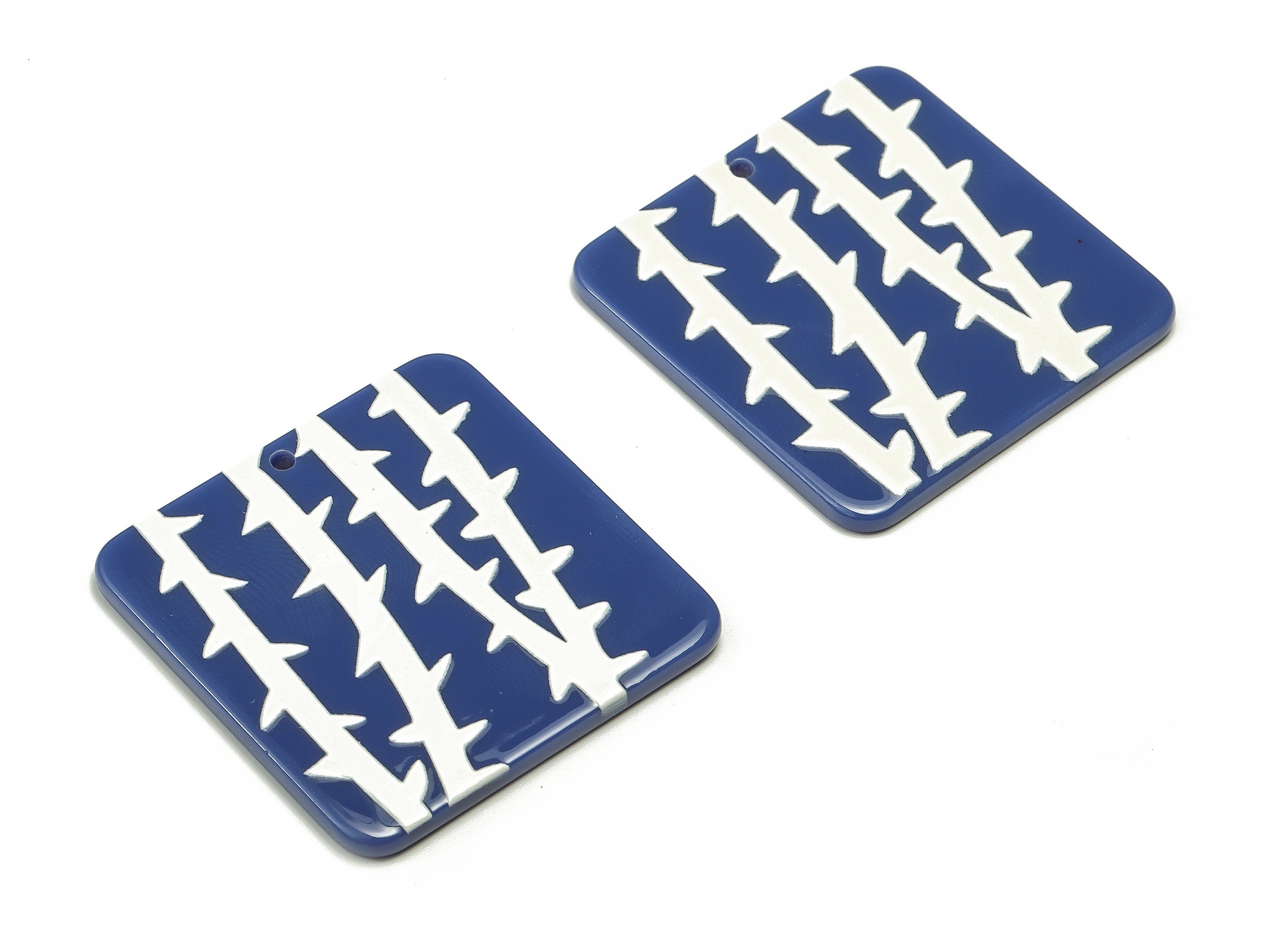 Acrylic Square Earring Charms - Acrylic Square Pendant - Earring Findings - Jewelry Making Supplies - 34.75x34.72x2.20mm - AC2322 - DOMEDBAZAAR