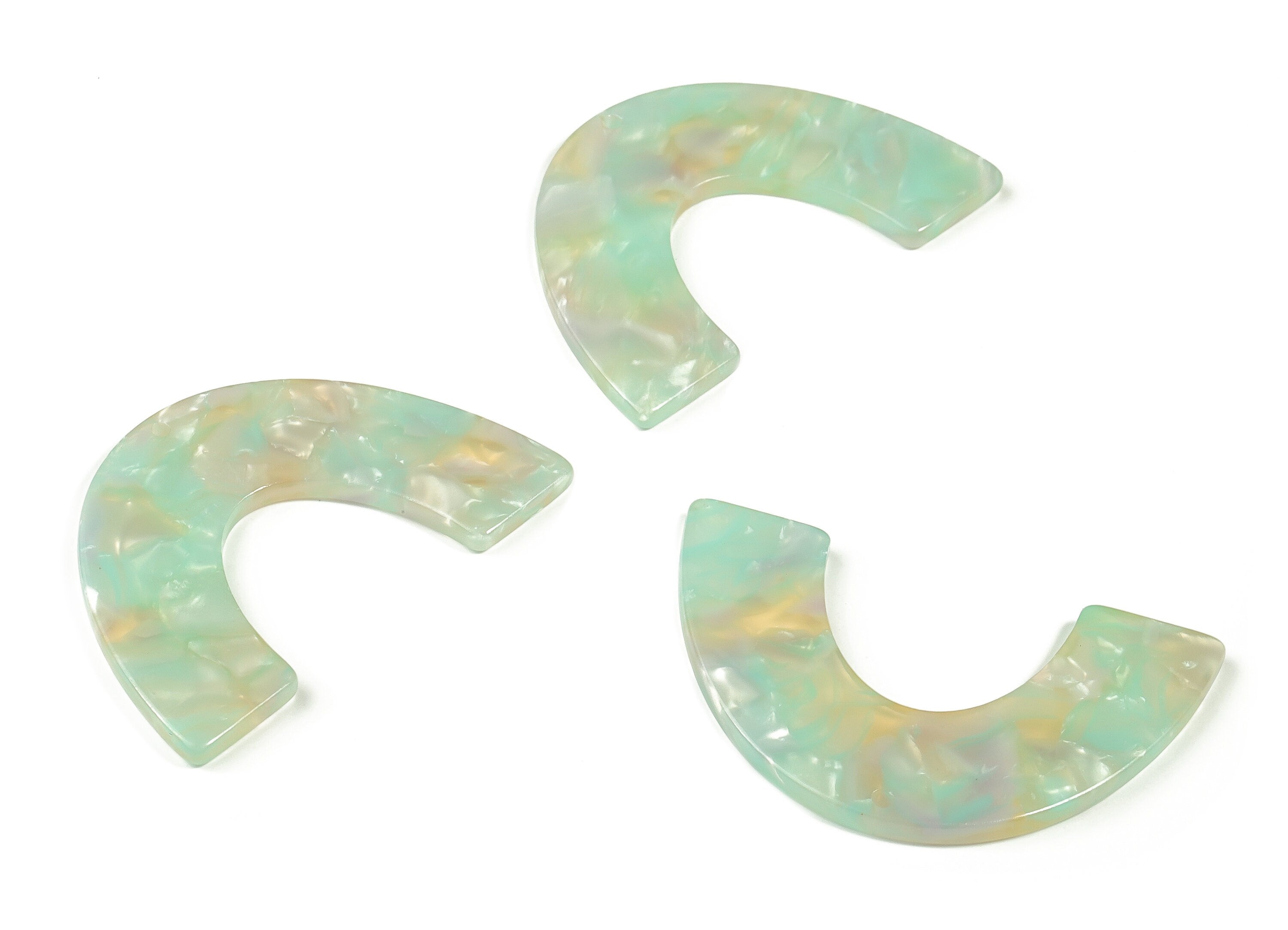 Acrylic Semicircle Earring Charm- Acrylic U Pendant - Earring Finding - Jewelry Supplies -Color Code: A666 -40.25x25.69x2.51mm - AC1095-A666 - DOMEDBAZAAR