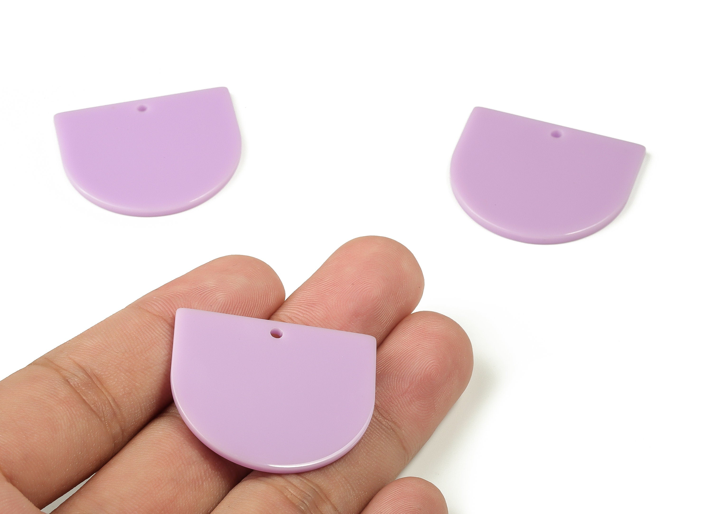 Acrylic D Earring Charms - Semi Circle Pendant - Earring Findings - Jewelry Supplies - Color Code: A675 - 33.45x29.23x2.14mm - AC1094-A675 - DOMEDBAZAAR