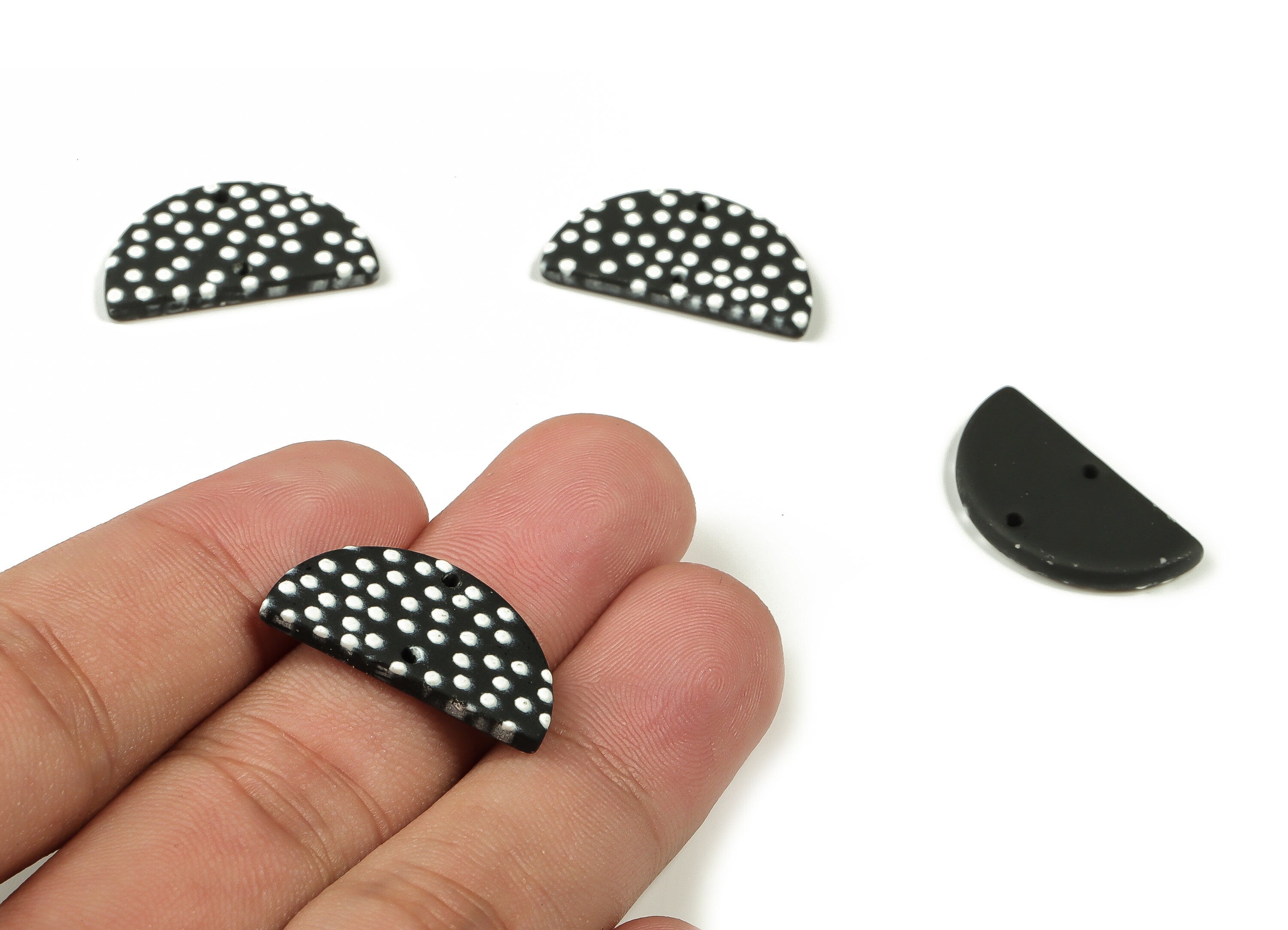 Acrylic D Earring Connector- D Acrylic Connector- Jewelry Supplies- 2 Holes - Color Code: A662 - 23.76x12.83x2.68mm - AC2328-A662 - DOMEDBAZAAR