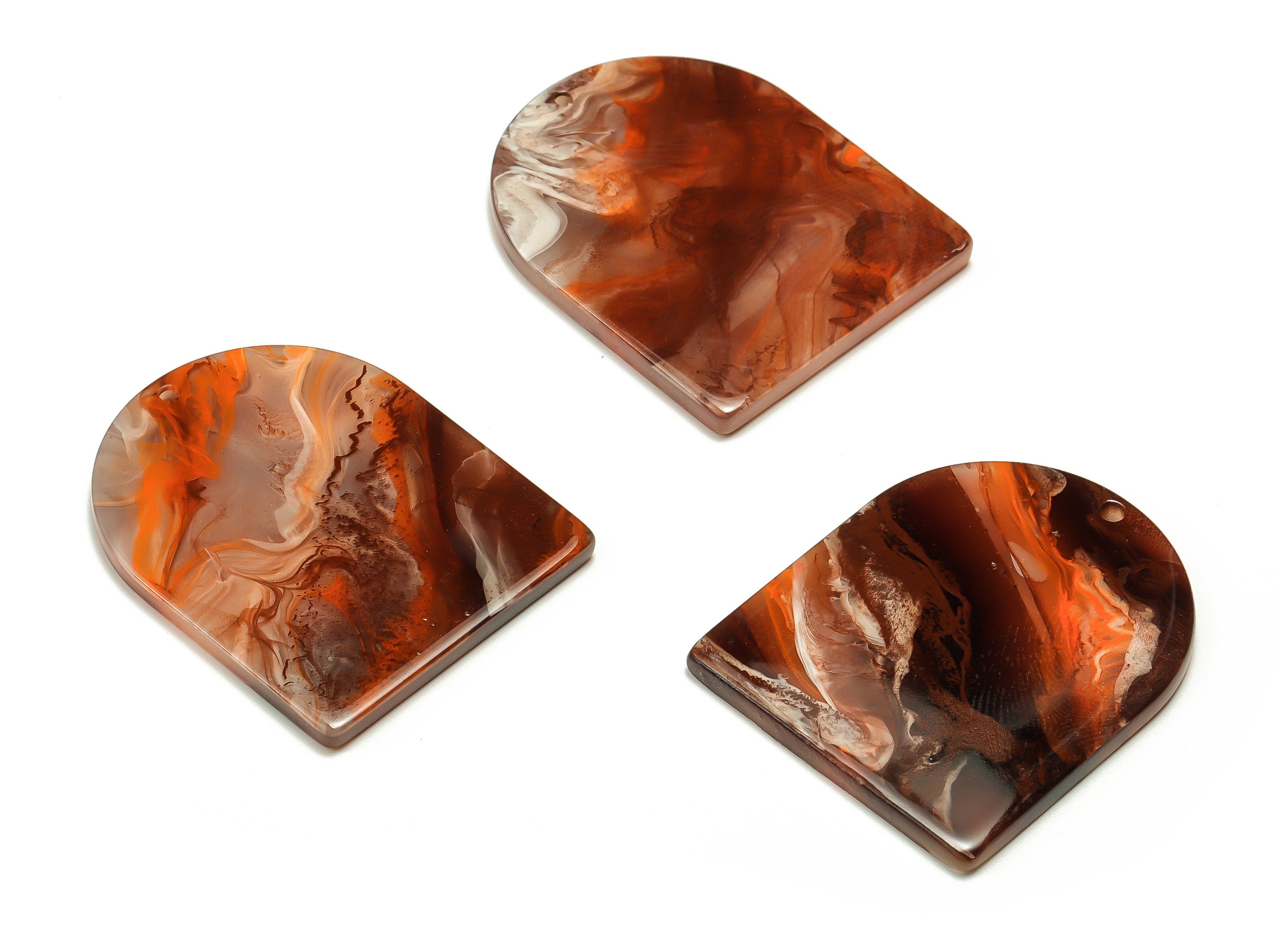 Acrylic D Earring Charms - Acrylic D Shape Pendant - Jewelry Supplies - Earring Finding - Color Code: A668 -36.77x29.7x3.01mm - AC1514-A668 - DOMEDBAZAAR