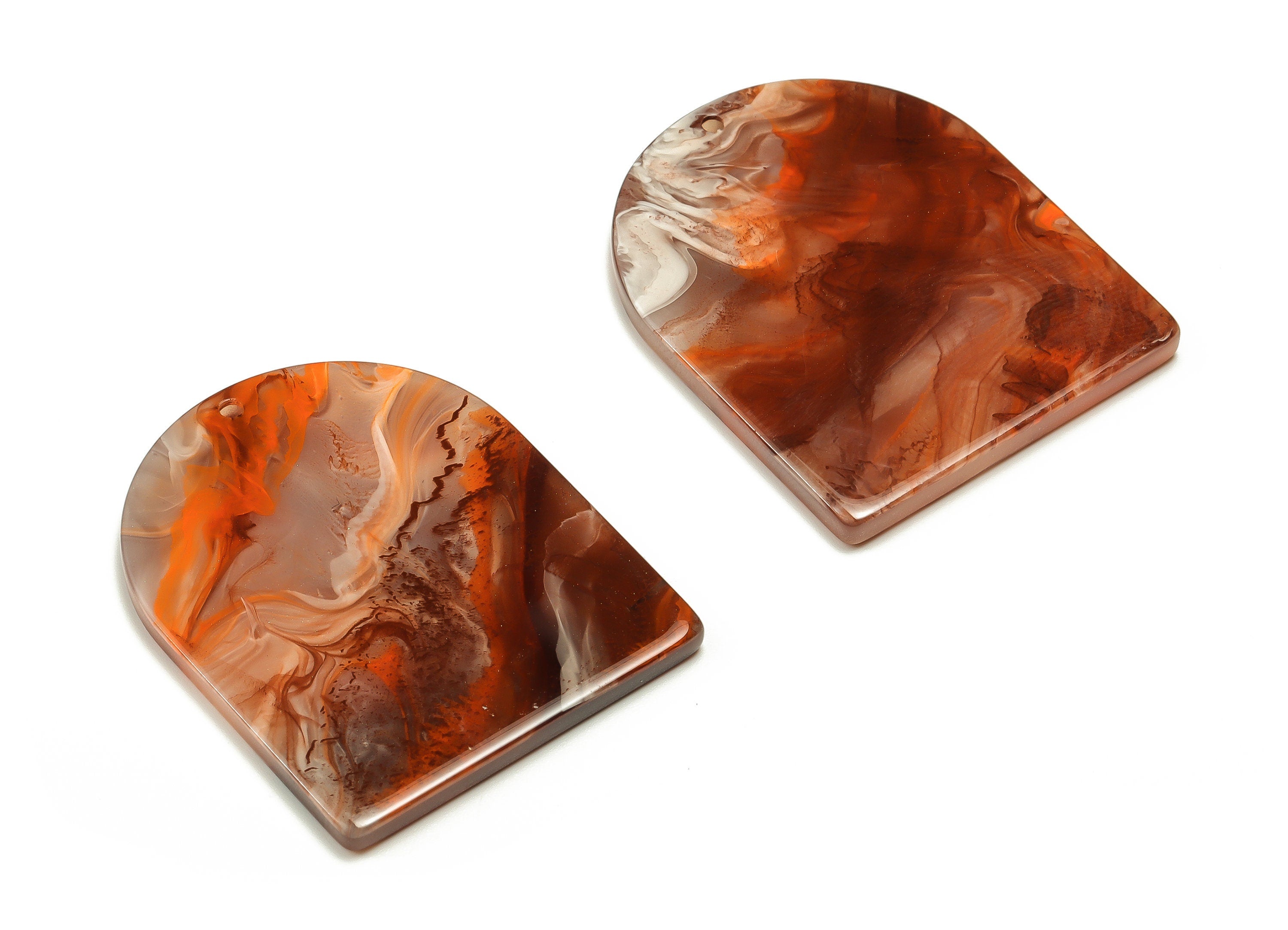 Acrylic D Earring Charms - Acrylic D Shape Pendant - Jewelry Supplies - Earring Finding - Color Code: A668 -36.77x29.7x3.01mm - AC1514-A668 - DOMEDBAZAAR