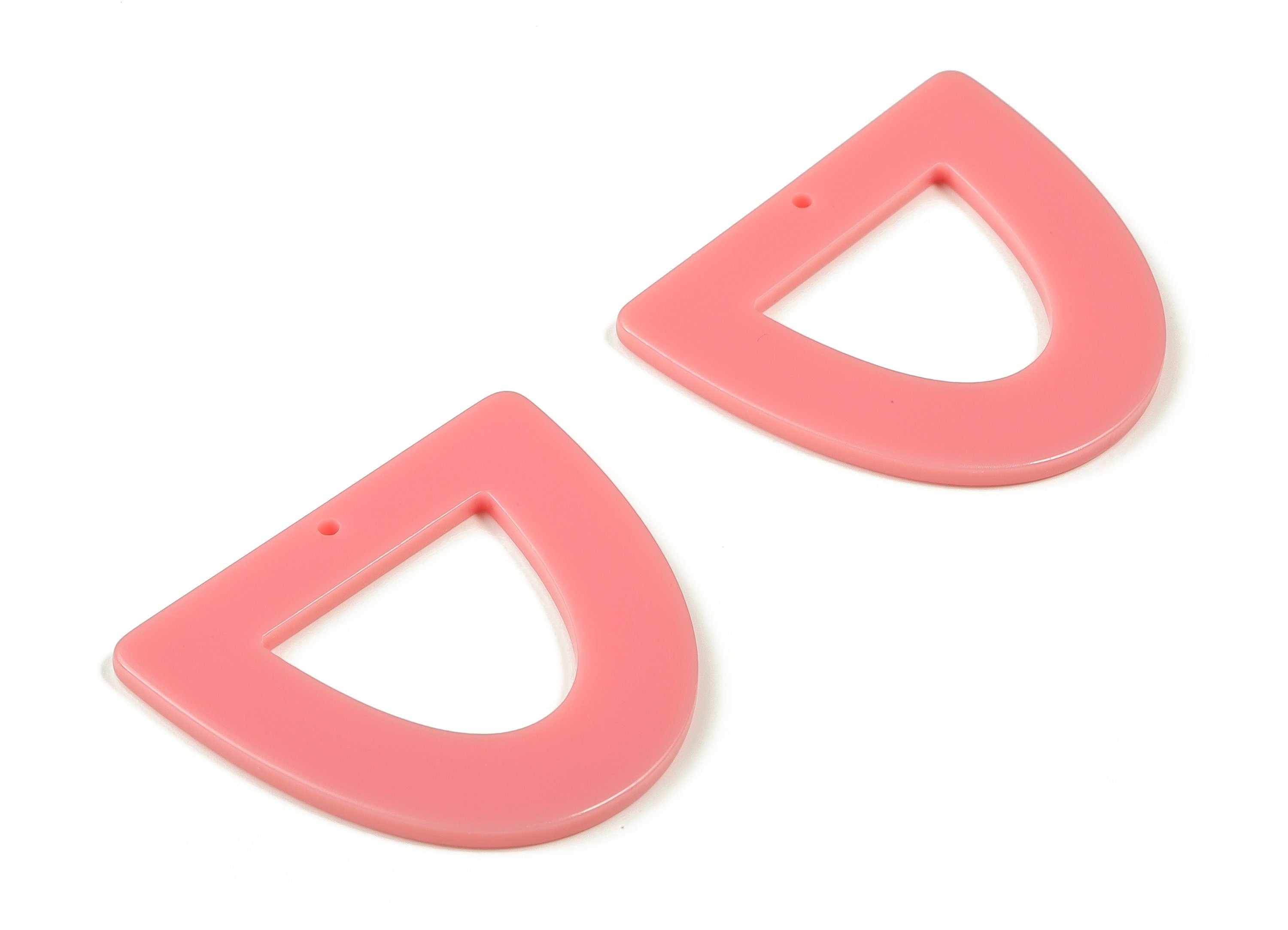 Acrylic D Earring Charms - Half Ellipse Pendant - Earring Findings - Jewelry Supplies - Color Code: A695- 39.19x34.32x2.33mm - AC2327-A695 - DOMEDBAZAAR