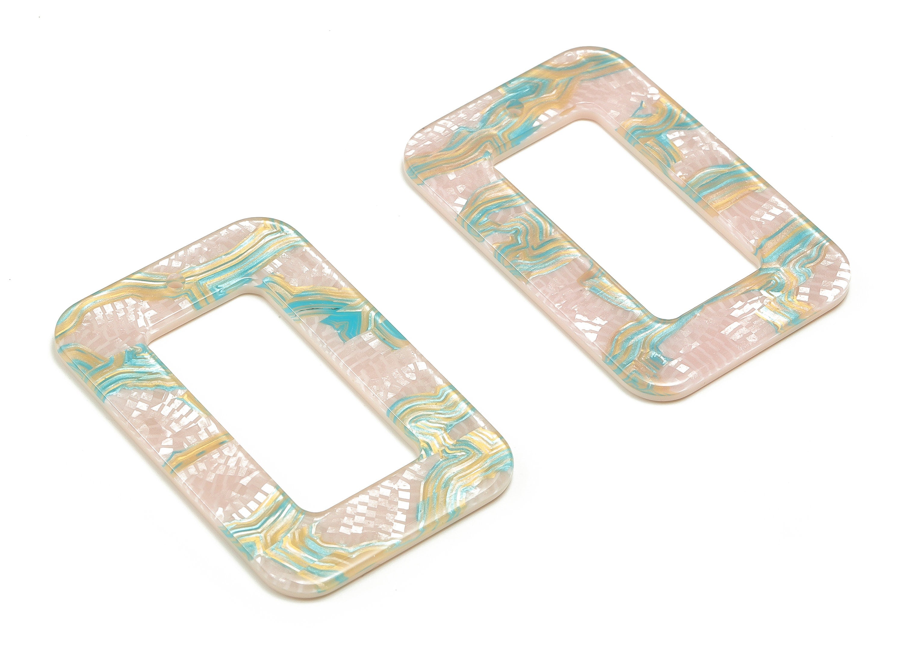 Acrylic Rectangle Earring Charms - Rectangle Pendant – Jewelry Earring Findings - Color Code: A579 - 45.04x30.05x2.53mm - AC2324-A579 - DOMEDBAZAAR