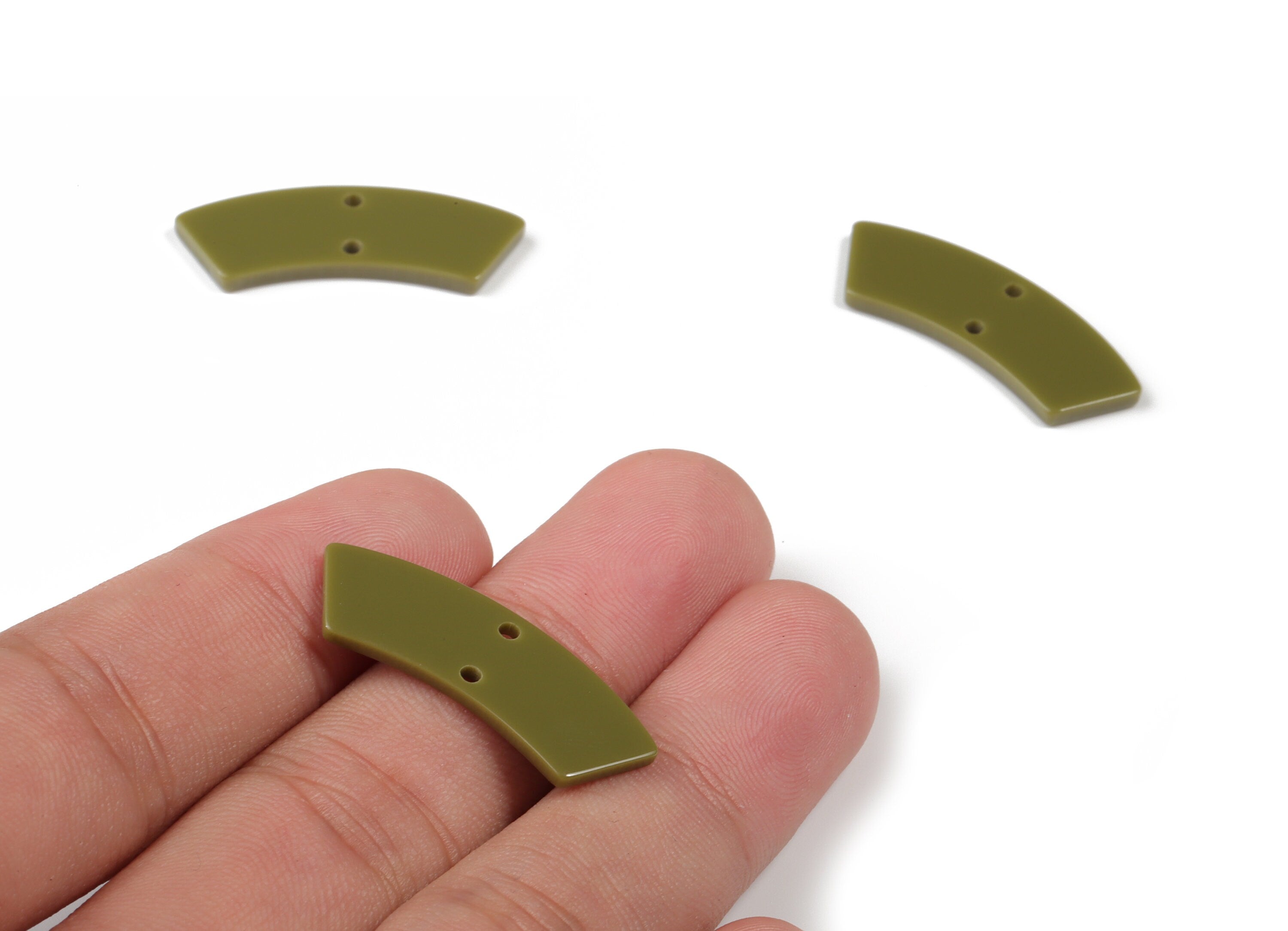Acrylic Earring Charm-Irregular Shaped Connector - Arc Shaped -2 Hole - Earring Finding - Color Code:A698 - 30.77X9.76X1.89mm - AC2326-A698 - DOMEDBAZAAR