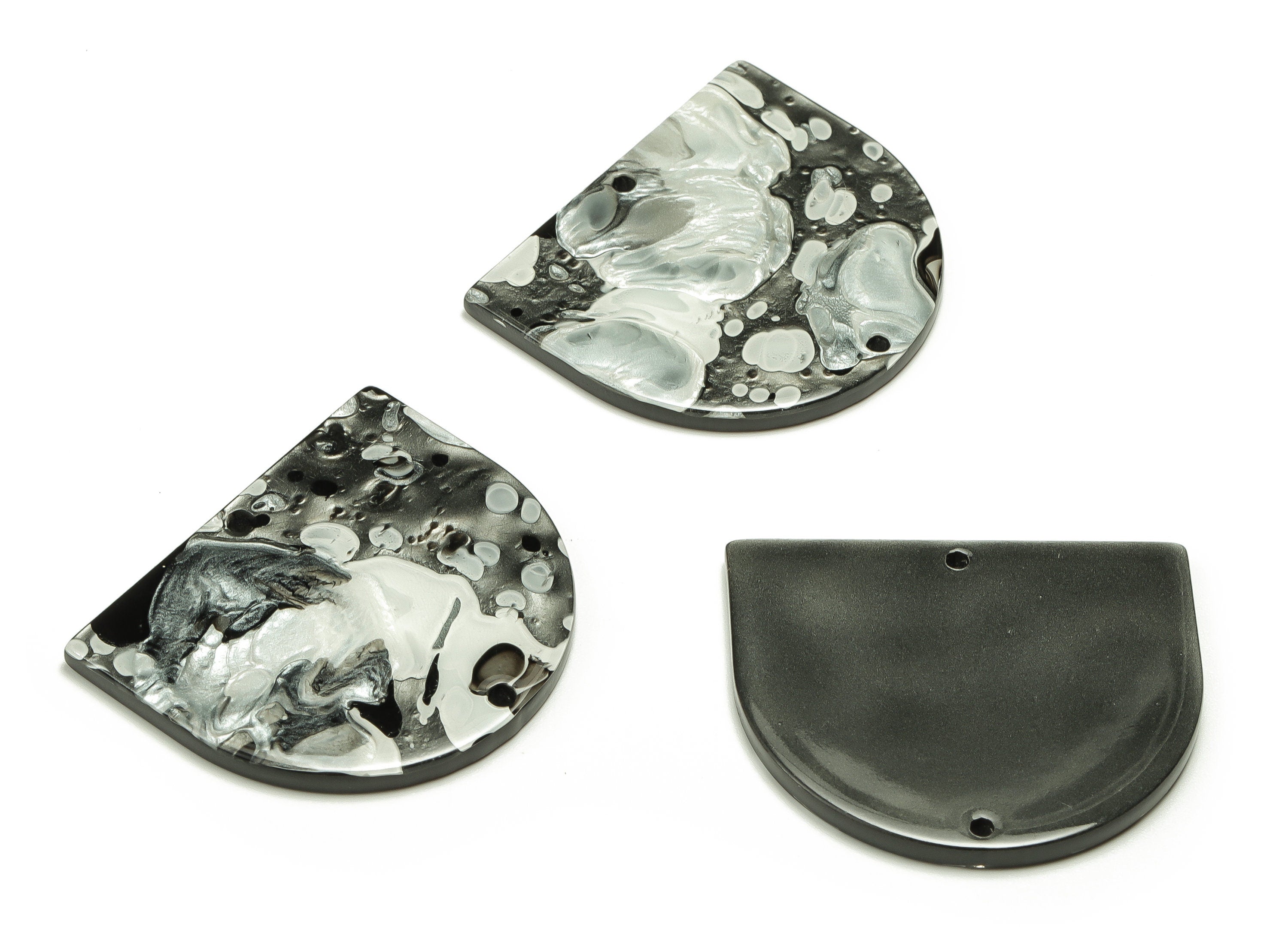 Acrylic D Earring Charms - Acrylic D Shape Pendant - Jewelry Supplies - Earring Finding - Color Code: A601 -34.04x28.99x2.42mm - AC1634-A601 - DOMEDBAZAAR