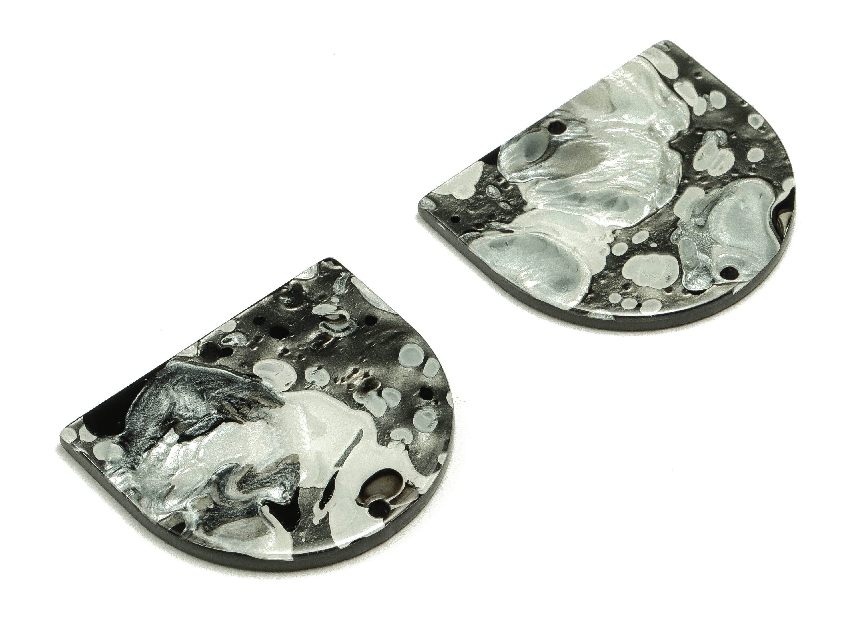 Acrylic D Earring Charms - Acrylic D Shape Pendant - Jewelry Supplies - Earring Finding - Color Code: A601 -34.04x28.99x2.42mm - AC1634-A601 - DOMEDBAZAAR