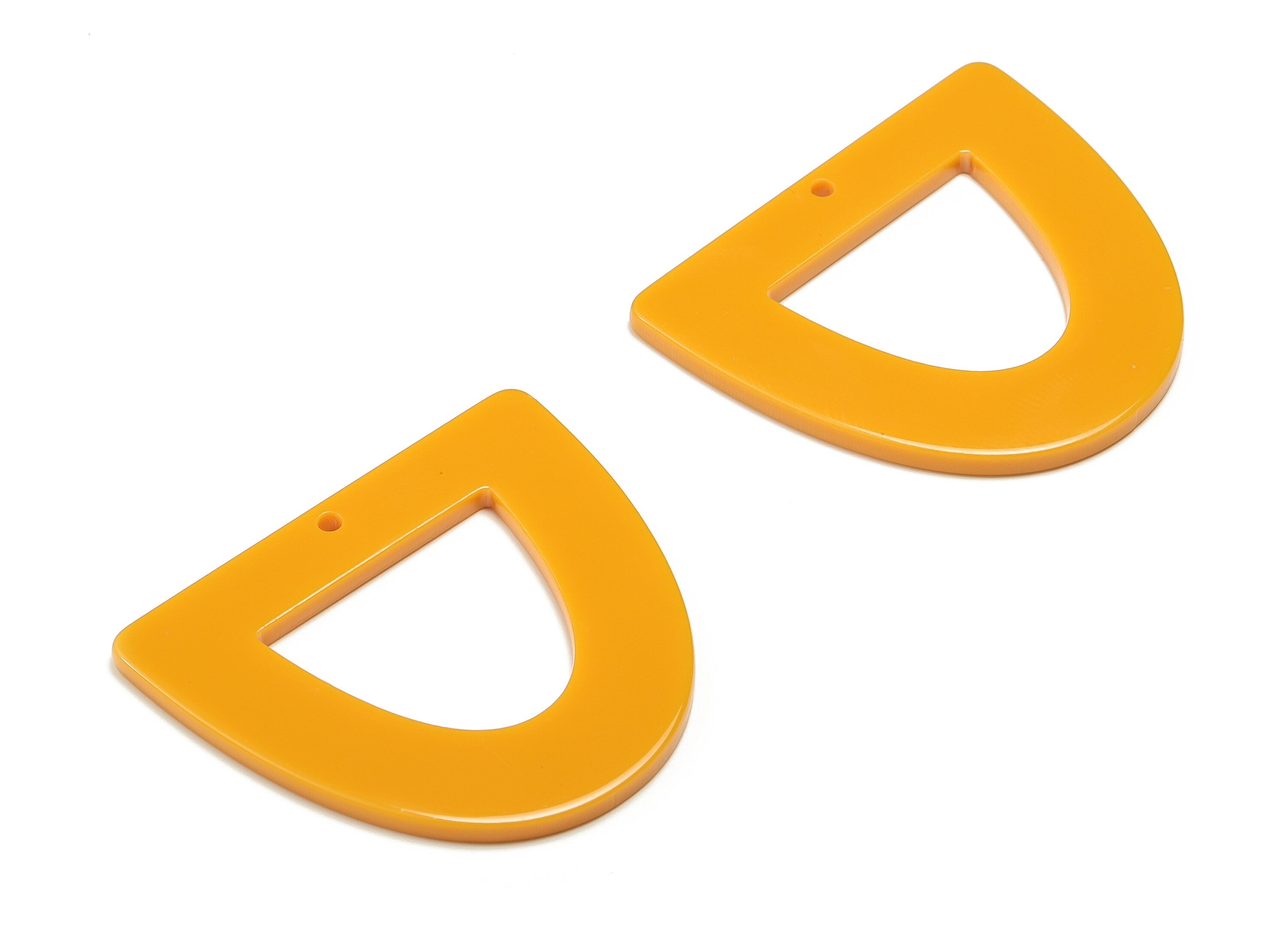 Acrylic D Earring Charms - Half Ellipse Pendant - Earring Findings - Jewelry Supplies - Color Code: A677 - 39.18x34.32x2.19mm - AC2327-A677 - DOMEDBAZAAR