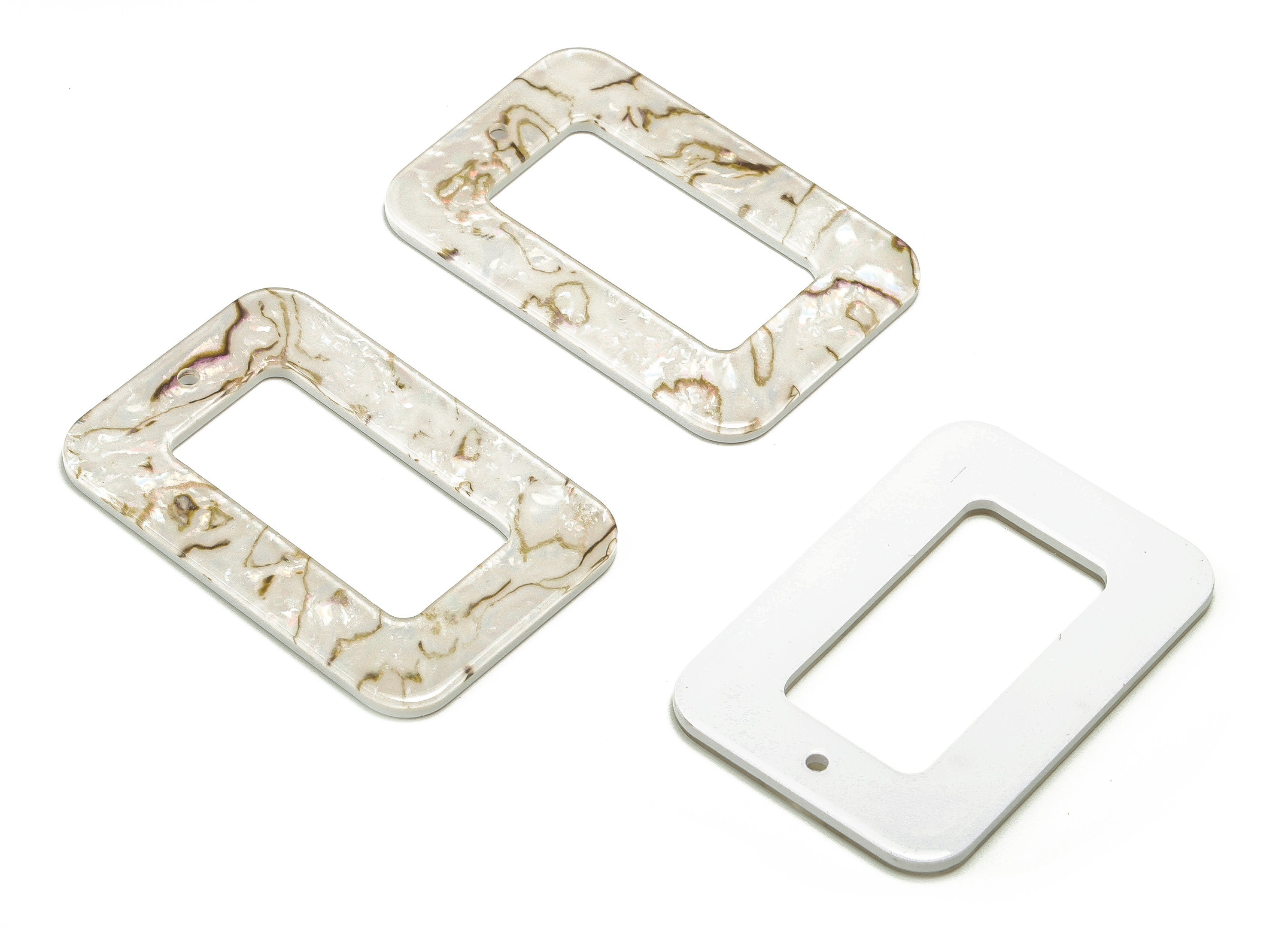 Acrylic Rectangle Earring Charms - Rectangle Pendant - Earring Findings-Jewelry Supplies- Color Code: A589- 45.04x30.05x2.33mm - AC2324-A689 - DOMEDBAZAAR