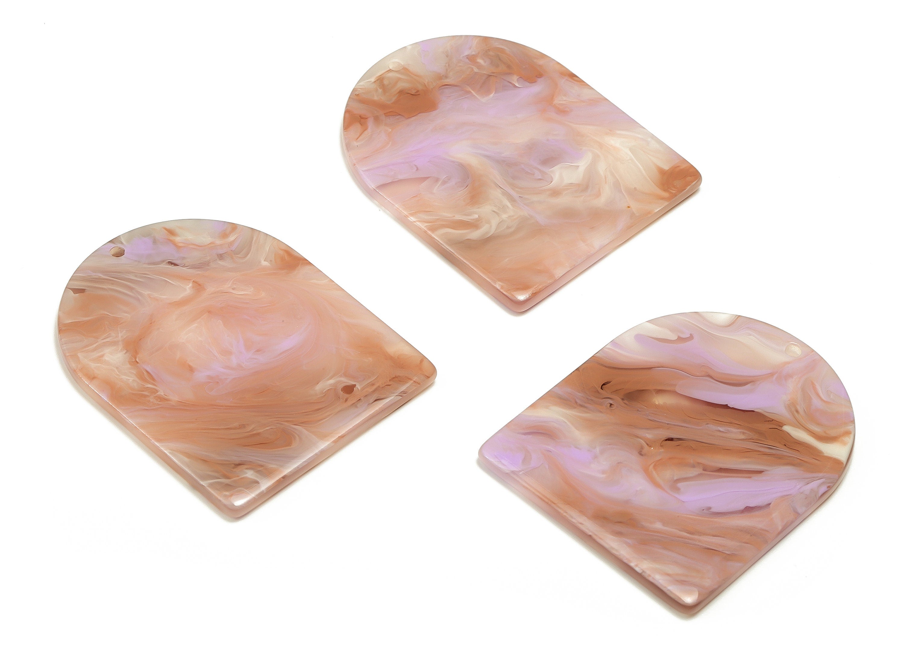 Acrylic D Earring Charms - Acrylic D Shape Pendant - Jewelry Supplies - Earring Finding - Color Code: A682 -36.5x29.64x2.15mm - AC1514-A682 - DOMEDBAZAAR