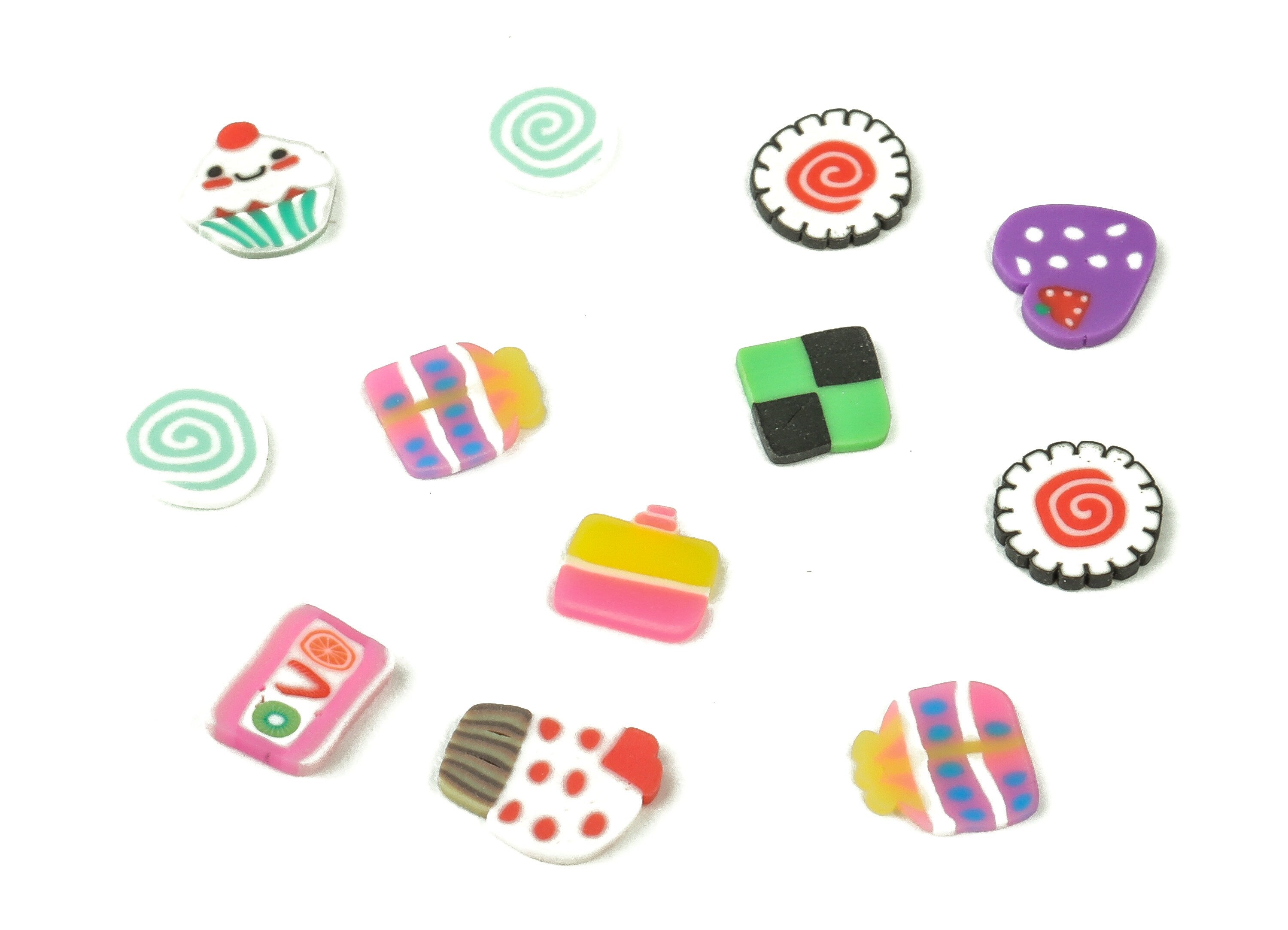 Mix Polymer Clay Wall Hanging - Candy and Cake Clay Slices - Sprinkles Polymer Clay Slices –DIY Polymer Clay - 5.66x4.06x0.74mm - PC2307 - DOMEDBAZAAR