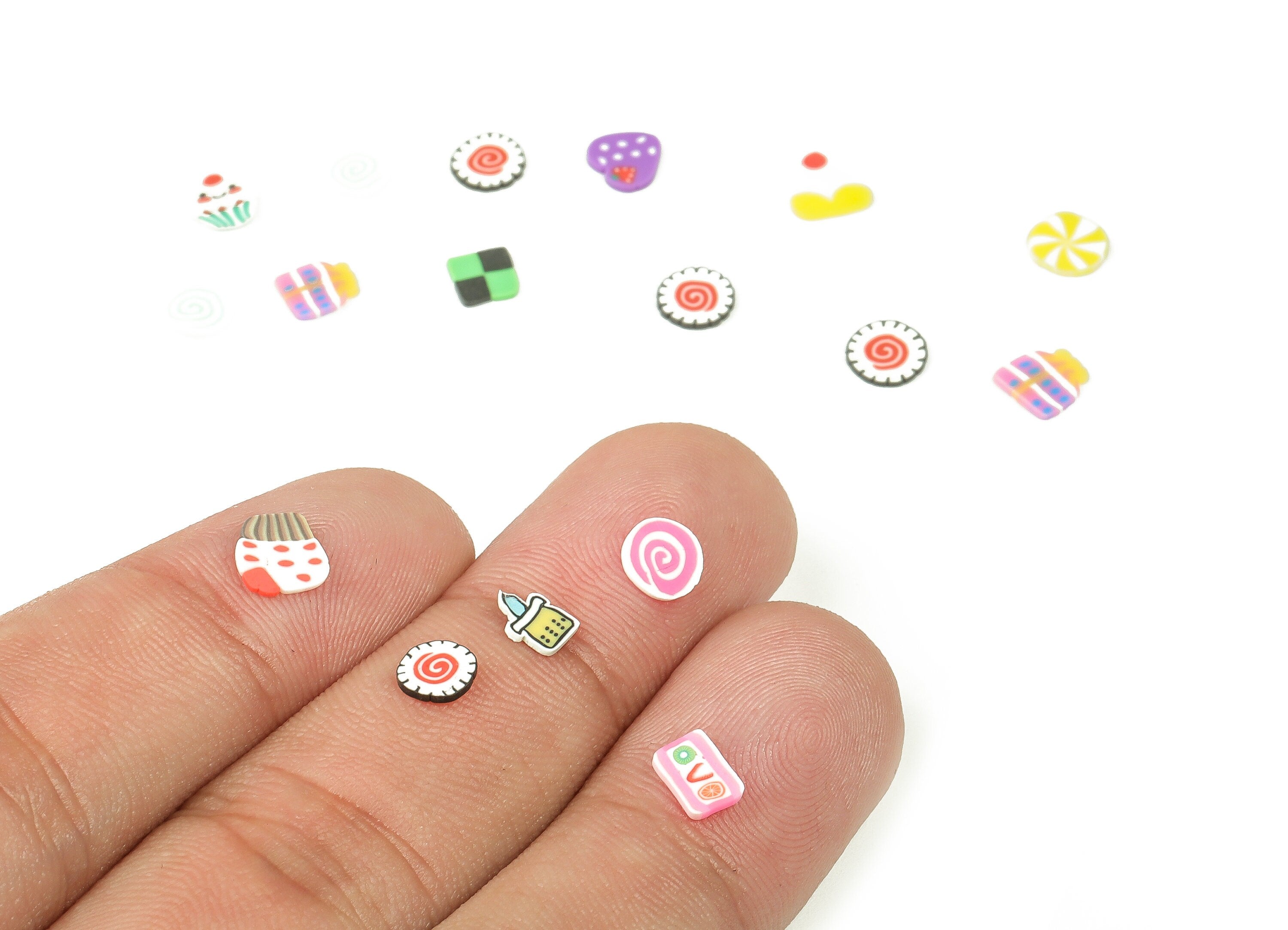 Mix Polymer Clay Wall Hanging - Candy and Cake Clay Slices - Sprinkles Polymer Clay Slices –DIY Polymer Clay - 5.66x4.06x0.74mm - PC2307 - DOMEDBAZAAR