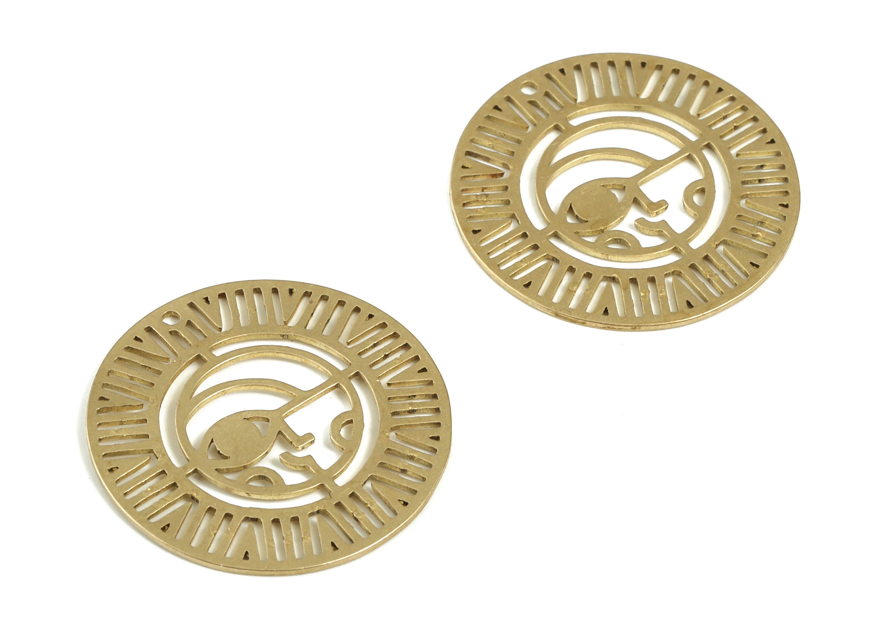 Brass Circle Earring Charm – Raw Brass Round Pendant Charm – Filigree Ring Charm – DIY Jewelry Making Supplies – 21.86x21.86x0.6mm - PP4201 - DOMEDBAZAAR