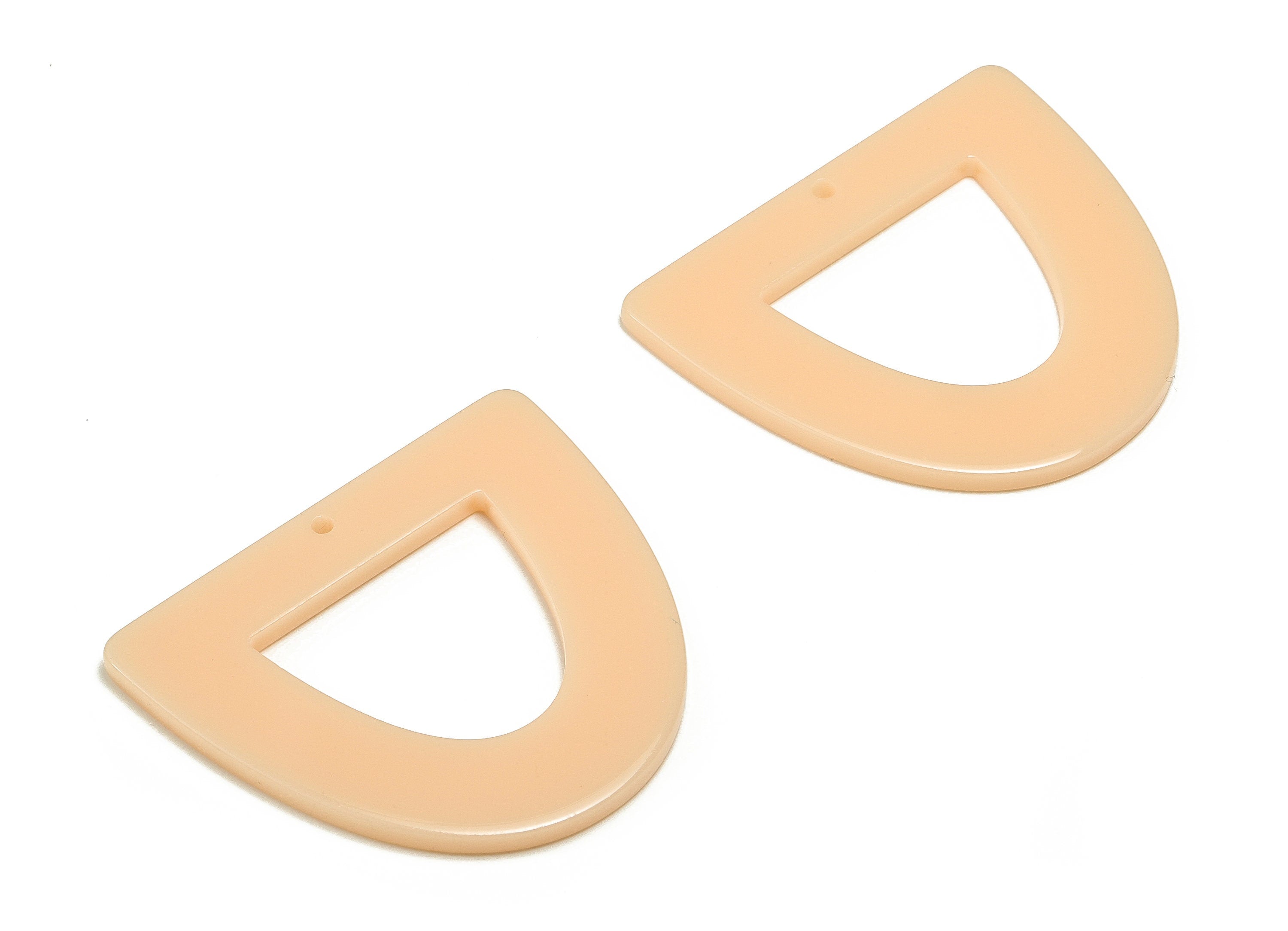 Acrylic D Earring Charms - Half Ellipse Pendant - Earring Findings - Jewelry Supplies - Color Code: A696- 39.33x34.22x2.16mm - AC2327-A696 - DOMEDBAZAAR